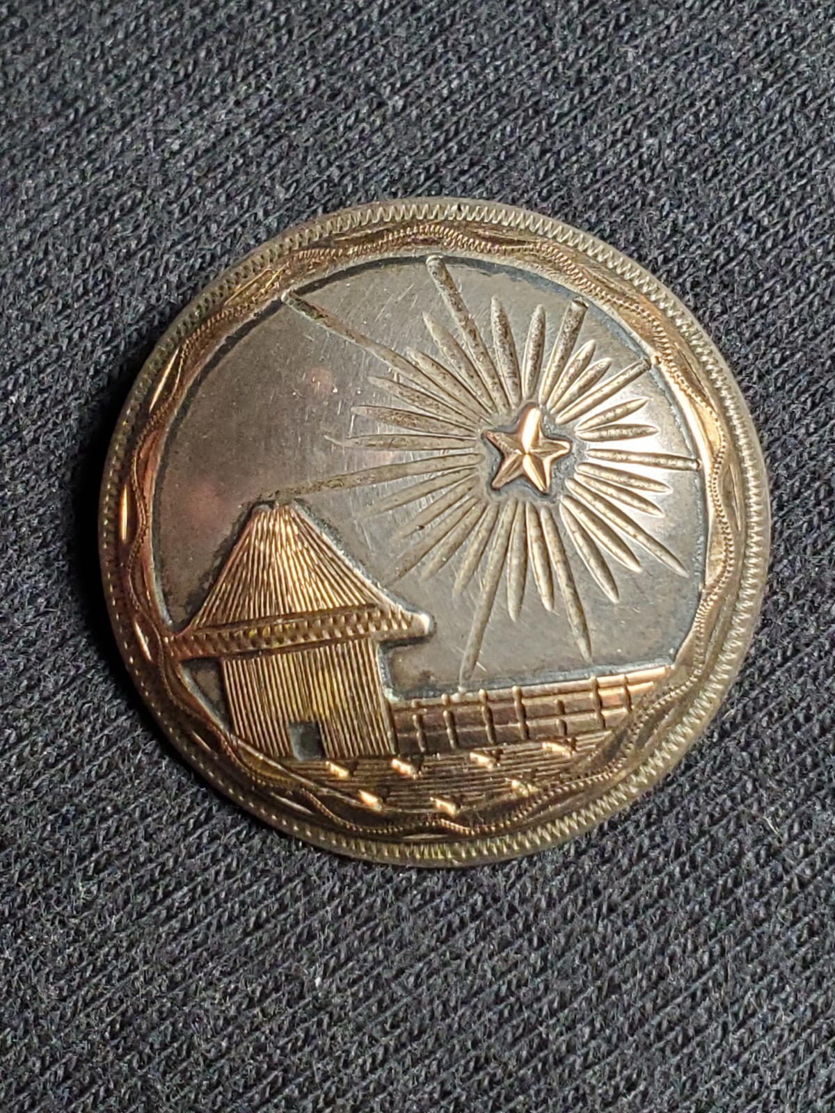900 Silver & 12k El Salvador Brooch
