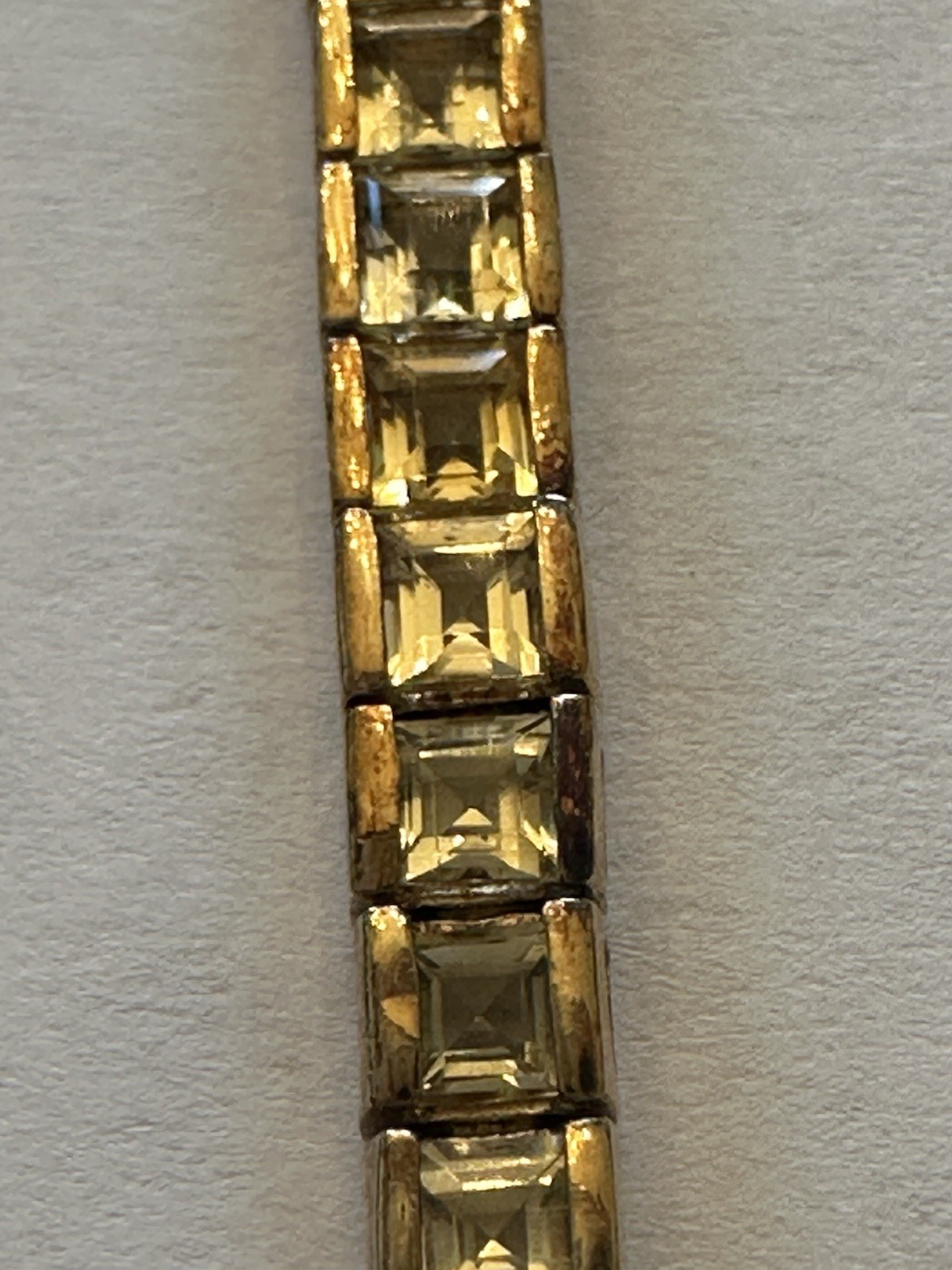 VTG Rainbow Tennis Bracelet Gold Toned Sterling 925/7.25” Long Multi-Colored