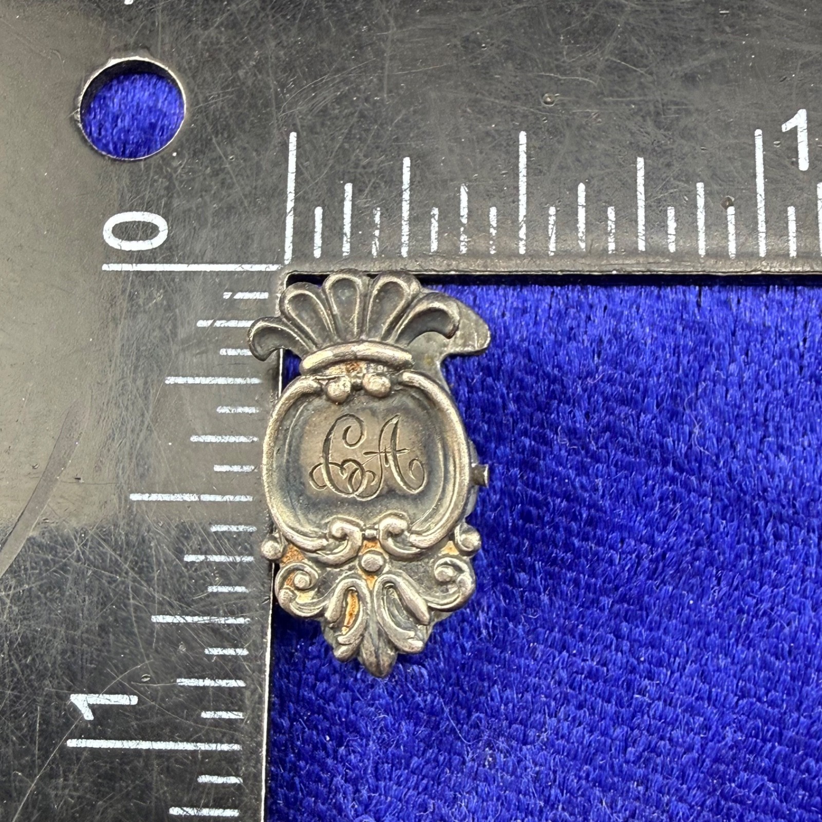 Vintage Watch Fob Clip Sterling Silver Engraved “CA”
