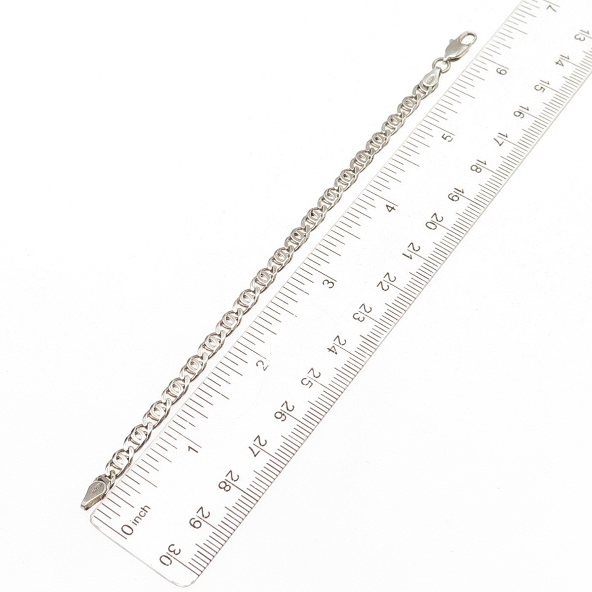 925 Sterling Silver Vintage Italy Flat Anchor Mariner Link Bracelet 6″