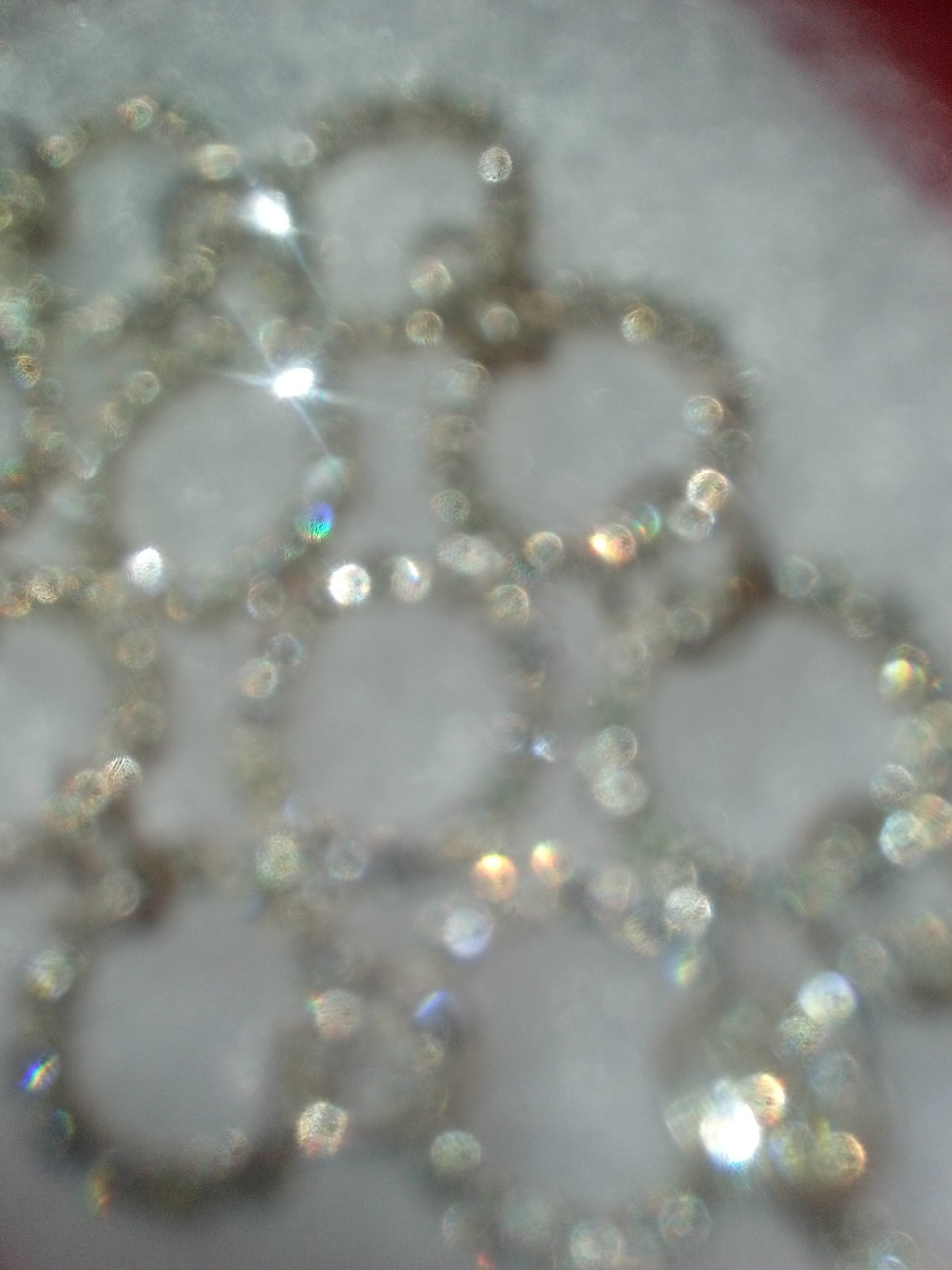 Neckl: 25, 2-1/2″ Pendant of Rhinestone Circles, ST, 17″ Chain, Lobster Clasp