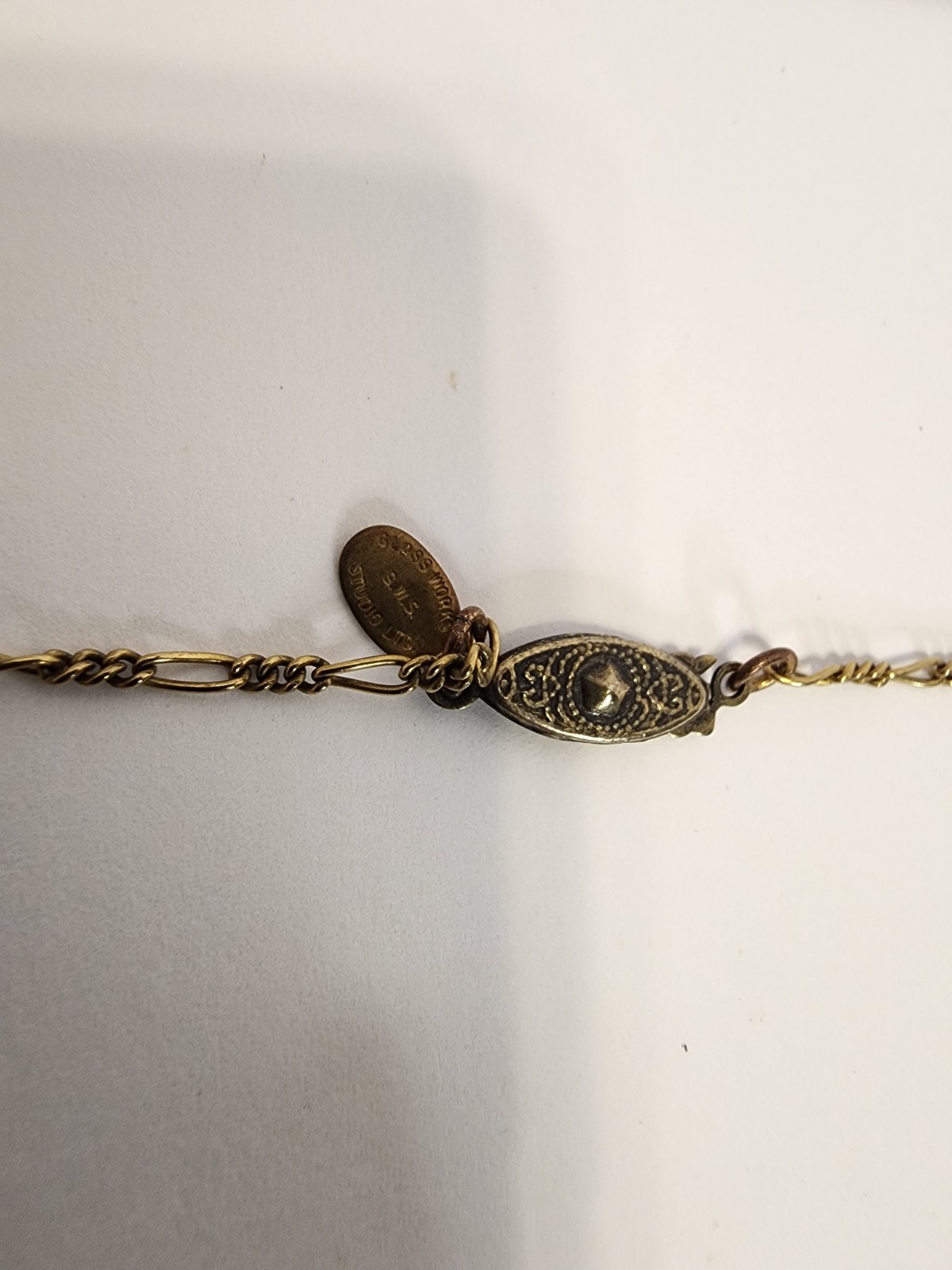 Vintage GWS Glassworks Studio LTD Hearts Fan Necklace