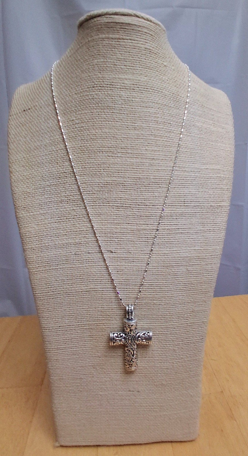 Vintage Kit Heath Sterling Silver Cross Pendant Modern Bohemian Paisley 925 KTH