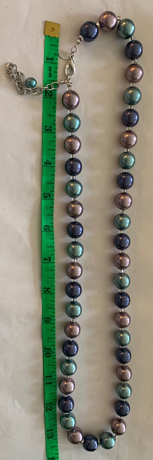 VINTAGE JOAN RIVERS Multi-Color Pastel Pearl Bead Strand Long Necklace