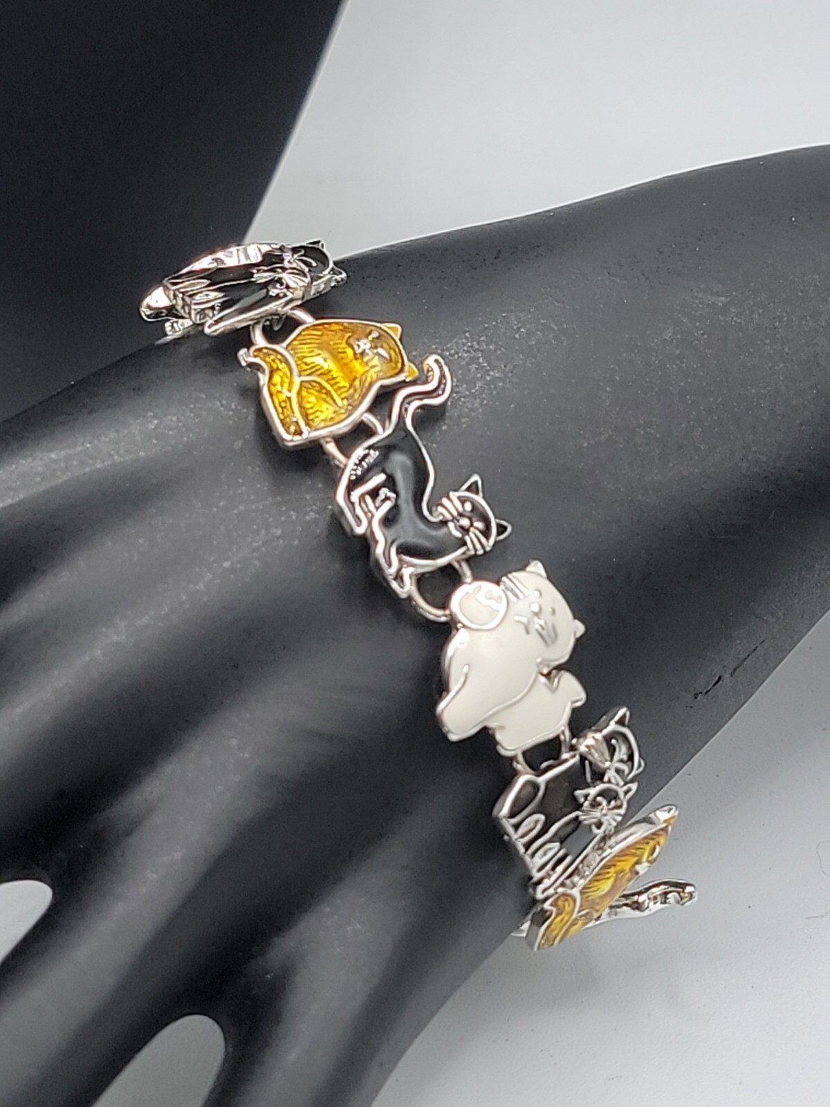 Cat Jewerly Lot 4 Kitty Pins Brooches Bracelet Sterling Silver Necklace