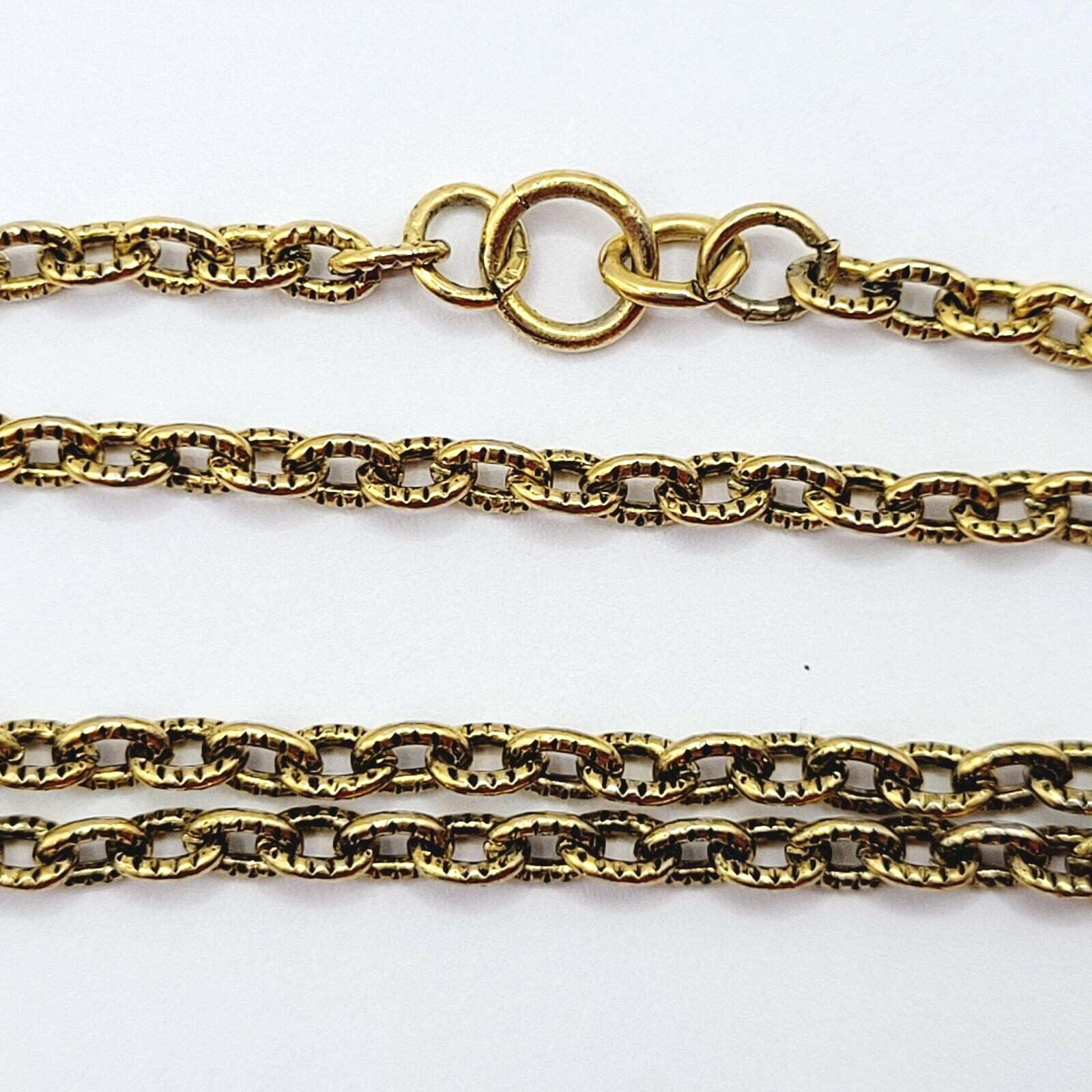 Renaissance Floral Triangle Filigree Pendant Necklace Gold Tone NO CLASP 24 Inch