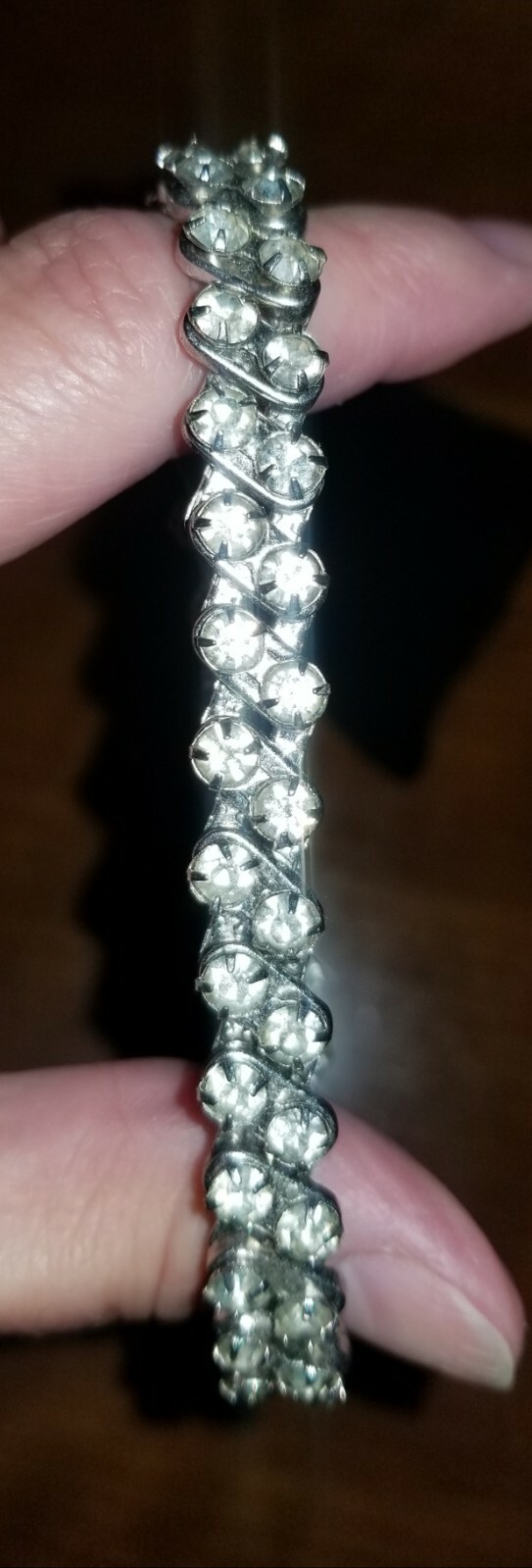VTG 1950s Stretchy Rhinestone Bracelet Expanding Retro Glamour Jewelry