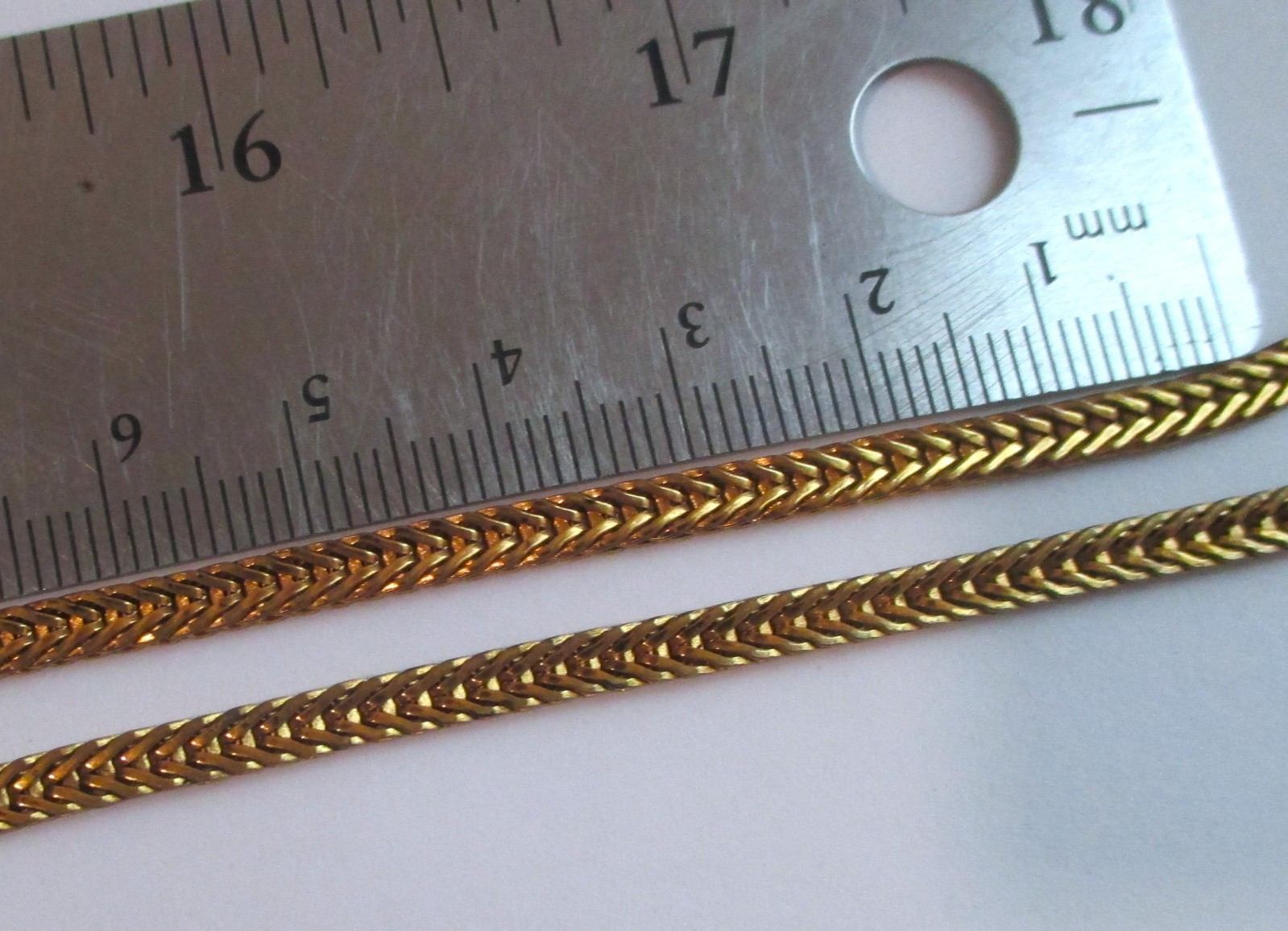 LARGE VINTAGE VICTORIAN REVIVAL LOCKET WHEAT CHAIN NECKLACE GOLD GILT BRASS