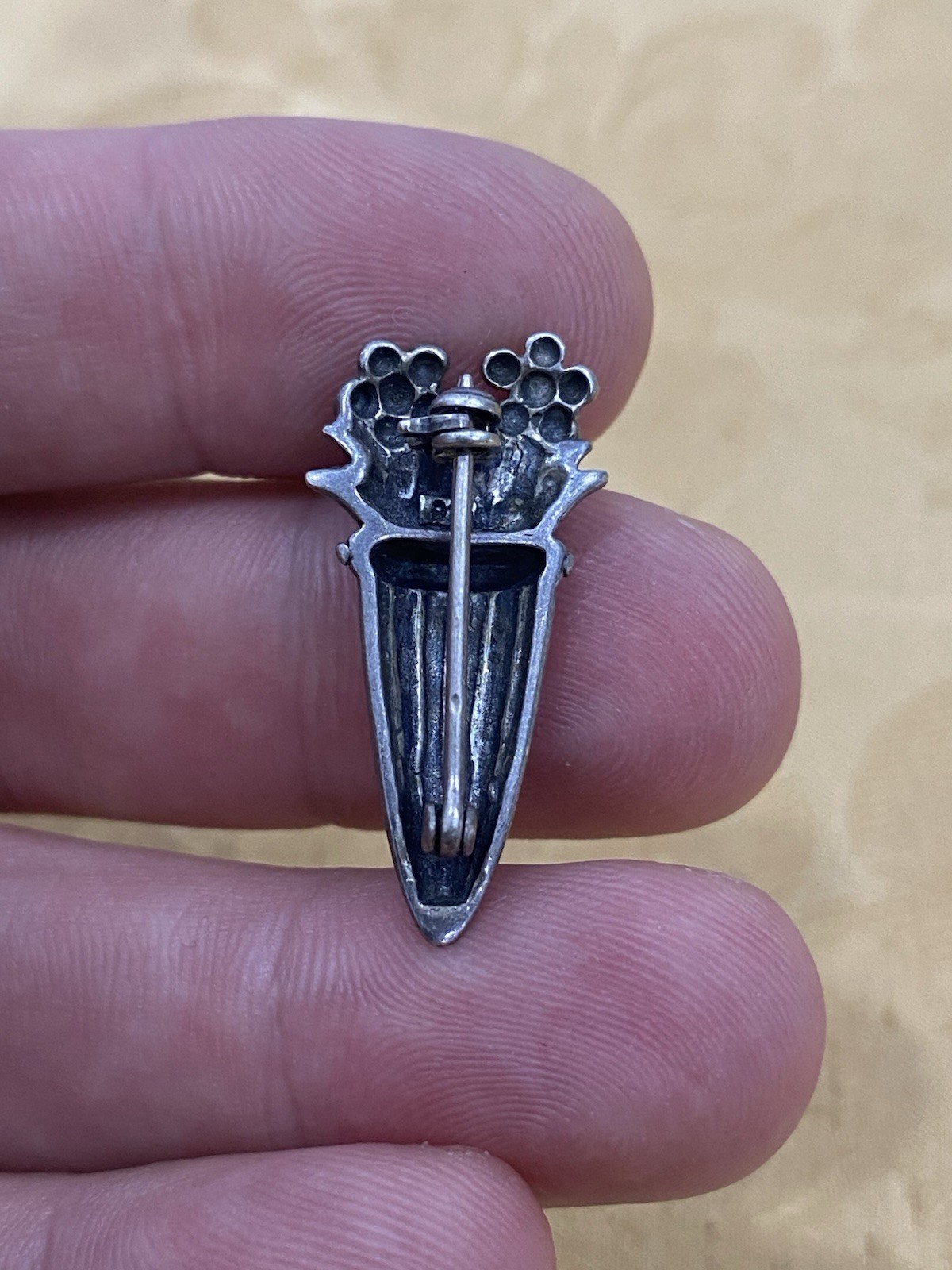 Vintage Sterling Silver 925 Tested Estate Acquired Floral Bouquet Brooch Pin