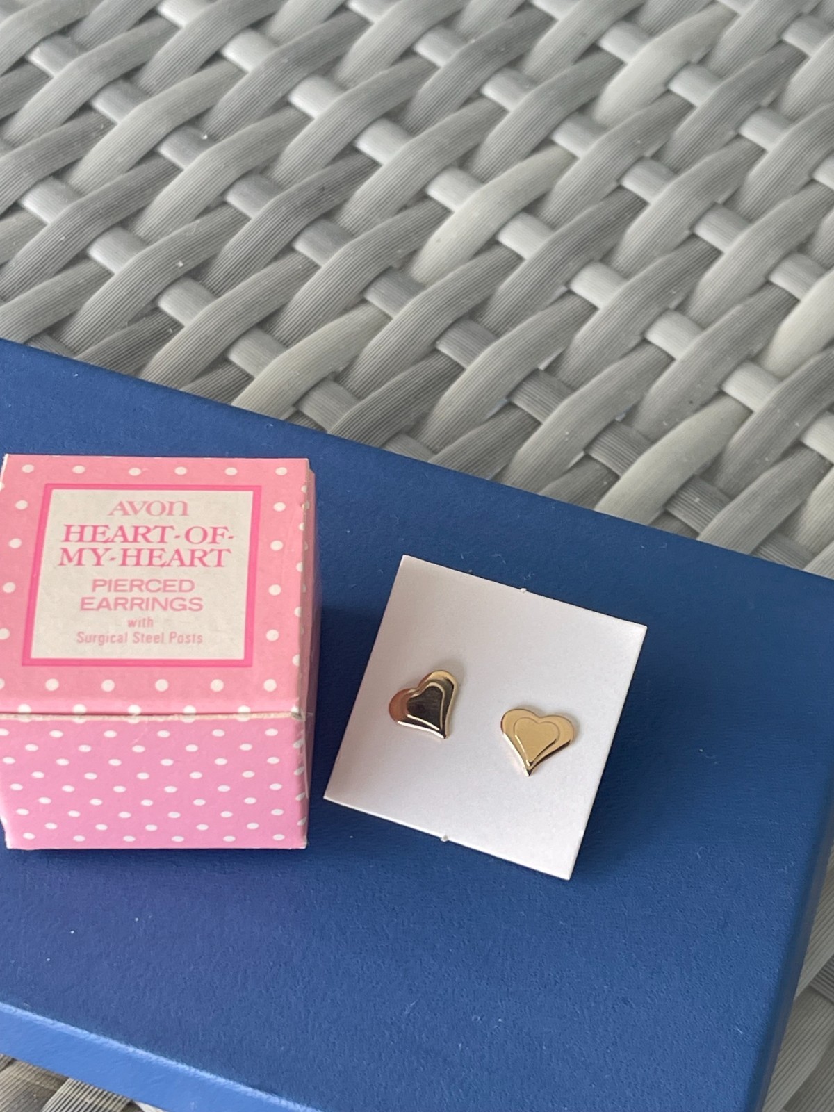 Vintage Children’s Avon “Heart Of My Heart” Gold Tone Pierced Earrings 1978