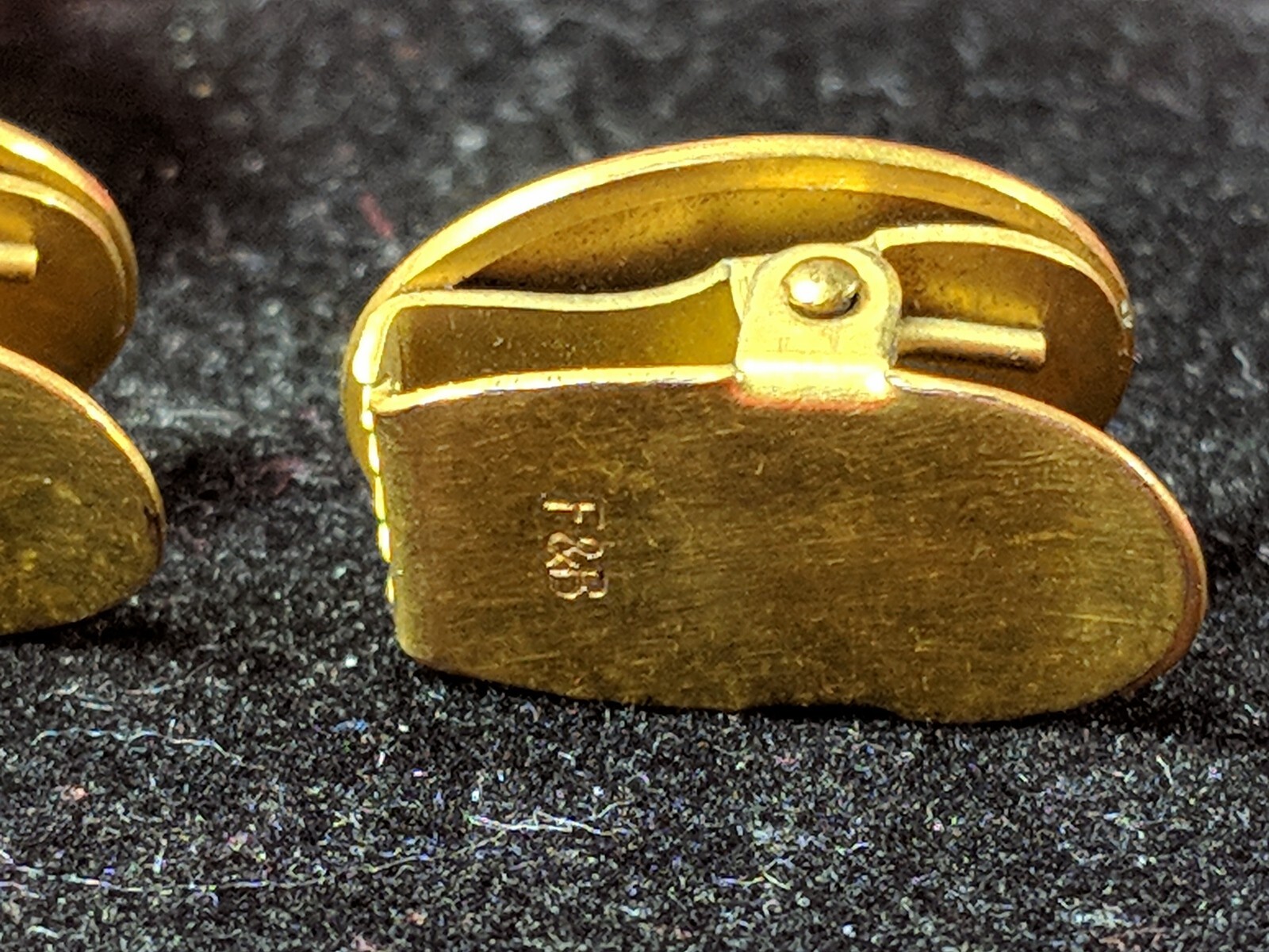 Antique Foster Bailey F & B Tie Clip Estate Engraved Initial Cuff Links Insignia