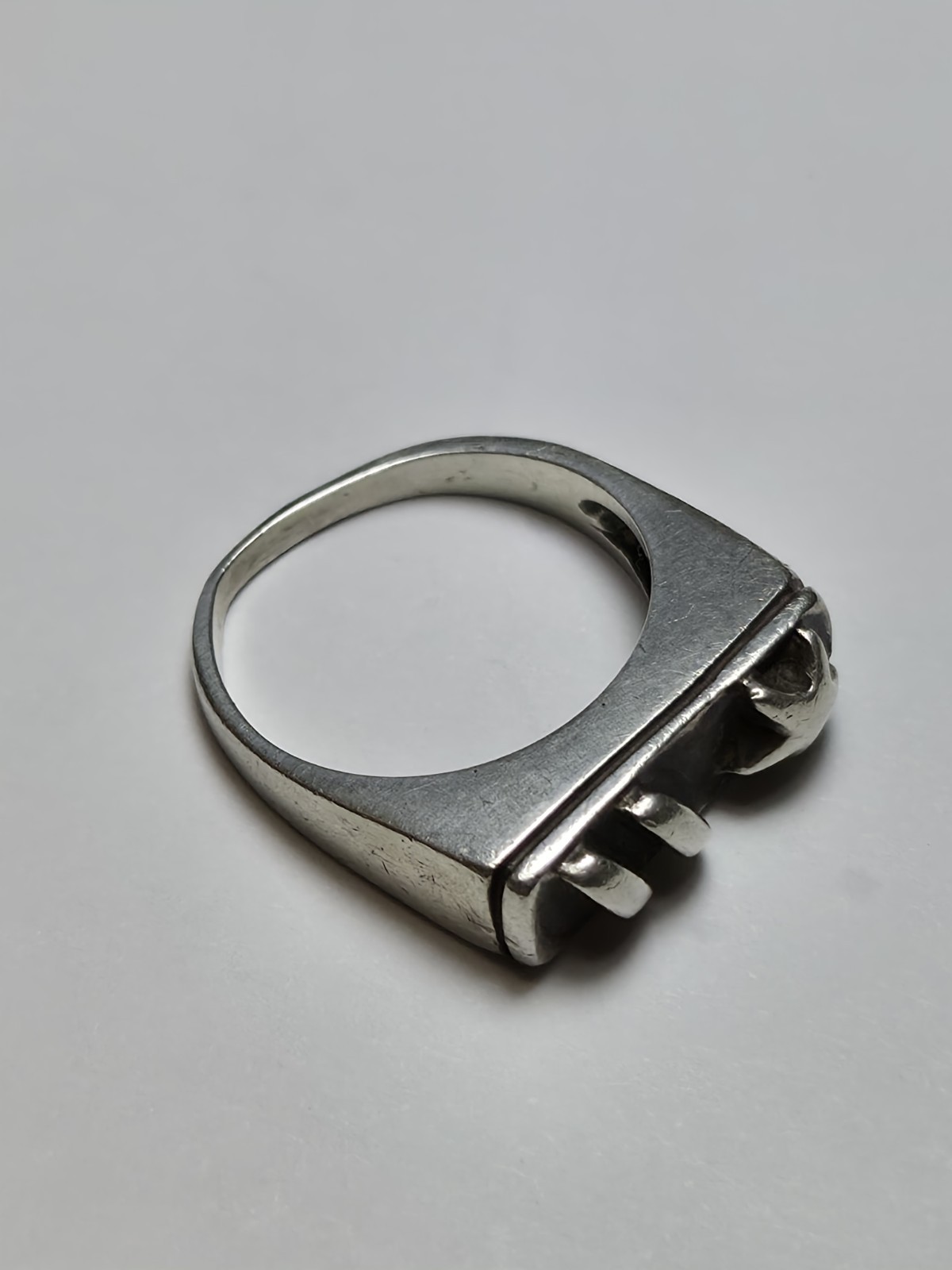 Vintage Dian Malouf .925 Sterling Silver Stripes & Star Ring Size 6