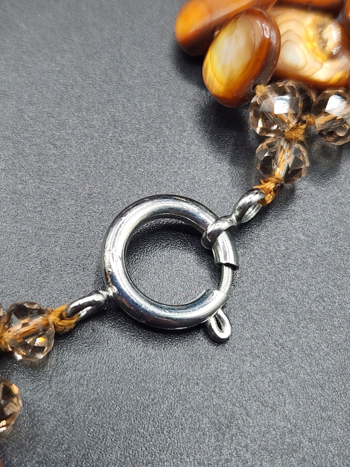 Multistrand Shell Glass and Acrylic Beads Necklace