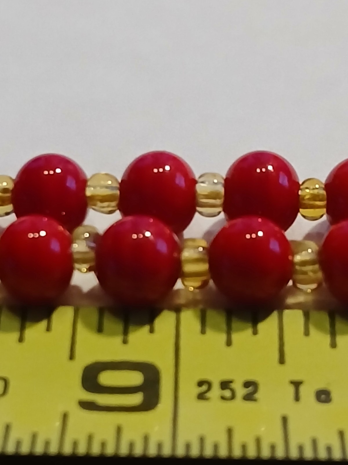 Antique real blood red coral beaded amber Seed Bead spacers necklace 6mm 60″