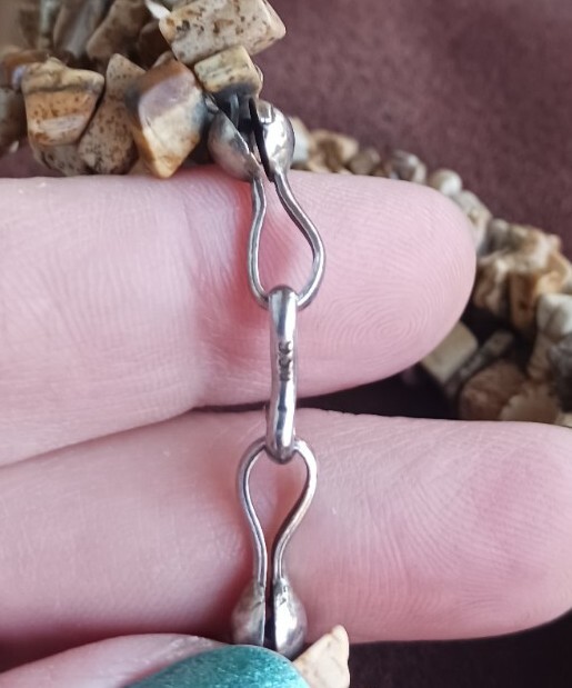 Vintage Necklace MARKED 950 Sterling Silver 18″ Long 76 grams