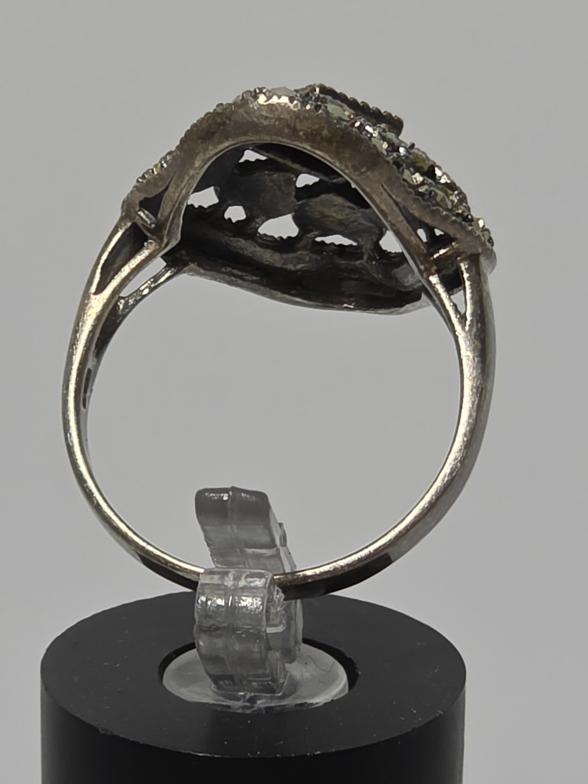 Vtg DBJ Dee Berkley Jewelry 925 Sterling Silver Marcasite Filigree Ring 7.5
