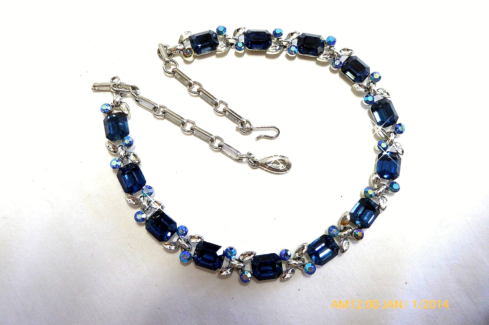 RARE VTG LISNER EMERALD CUT RHINESTONE NECKLACE EARRINGS BRACELET BROOCH SET