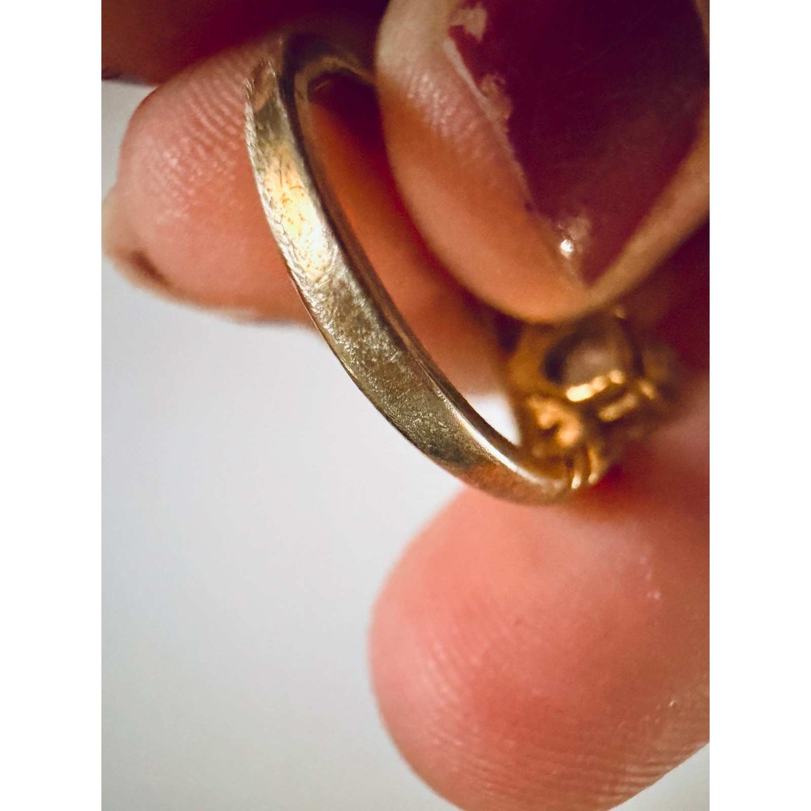 Signed LIND 14K HGE Heavy Gold Electroplate Vintage CZ Engagement Style Ring