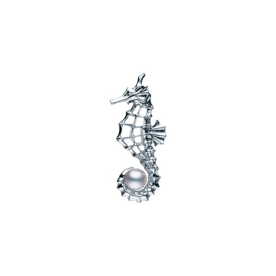 MIKIMOTO Seahorse Pin Brooch Akoya Pearl High Quality Japan Gift