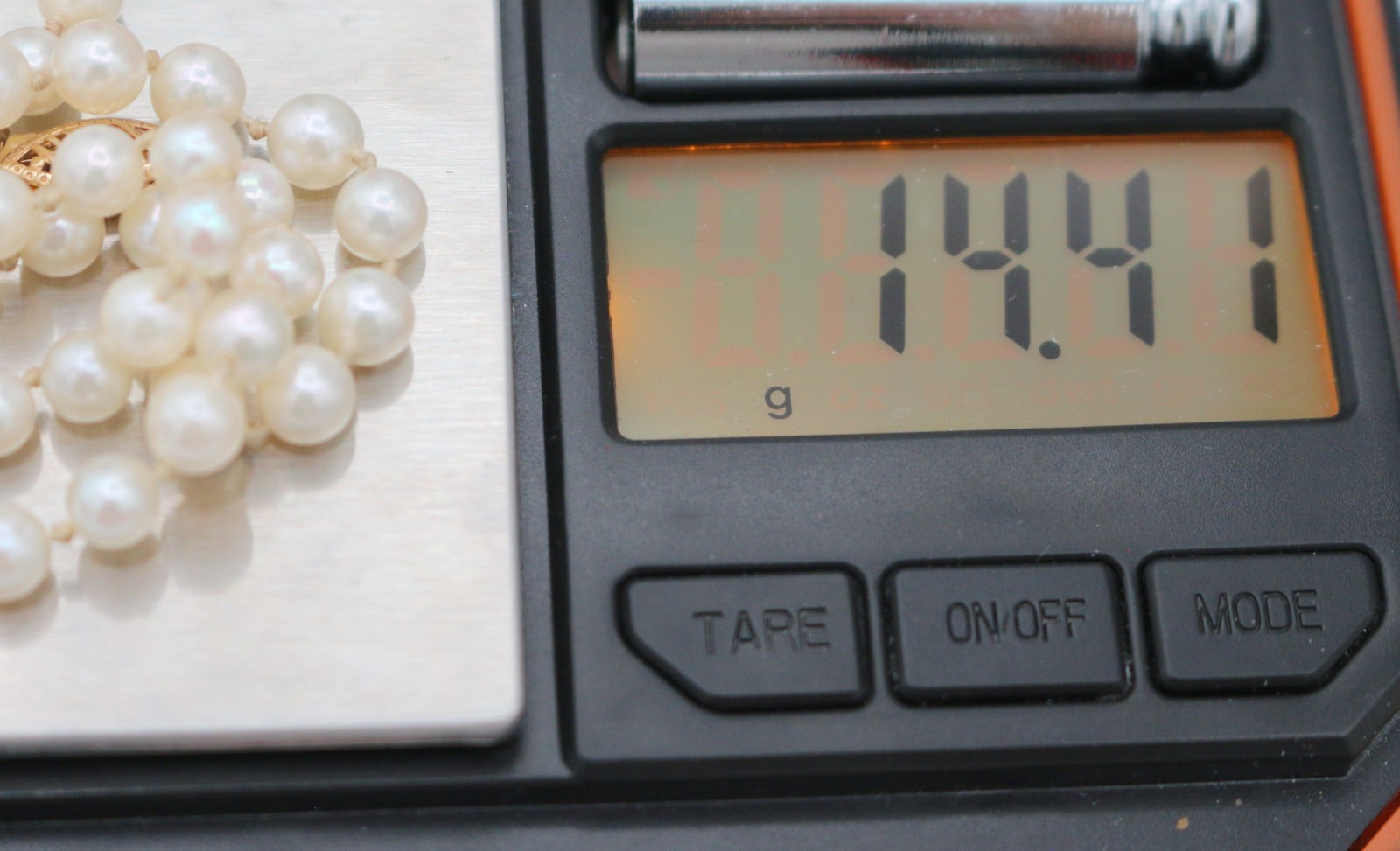 Stunning Vintage 14K Yellow Gold Strand Cultured Pearl Necklace 5.3 mm 19.5″