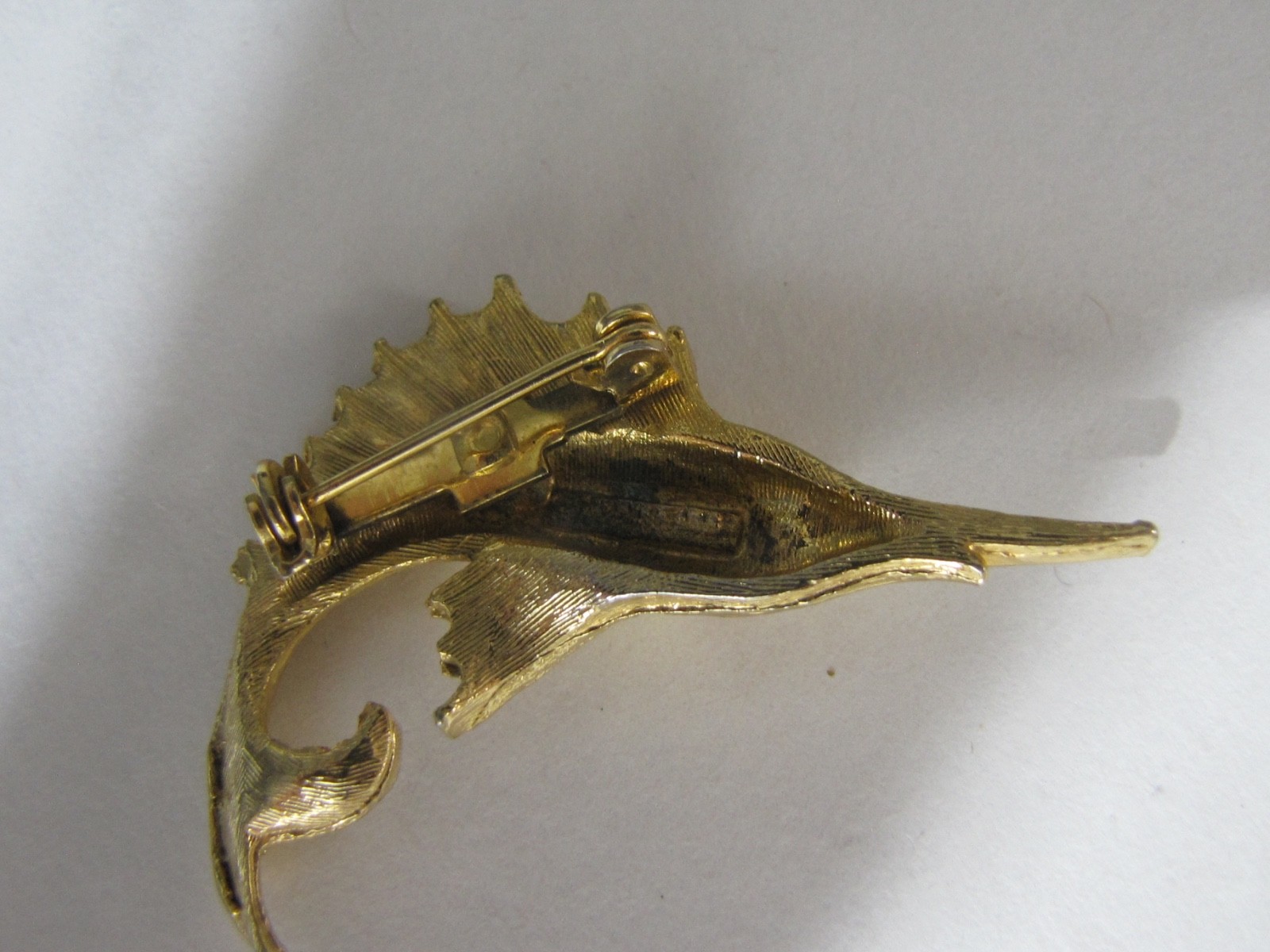 Vintage Crab Swordfish Pin Lot 4 Sea Life Mamselle Rhinestone Gold Silver Tone
