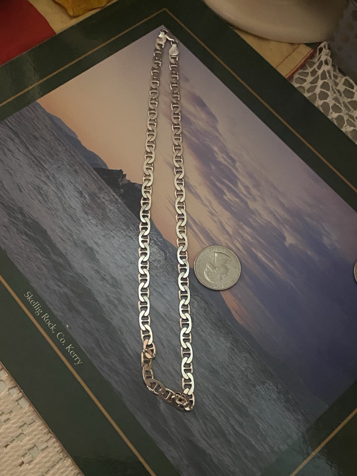 Sterling Silver Italy Anchor Mariner Chain 18″ Necklace – 21g