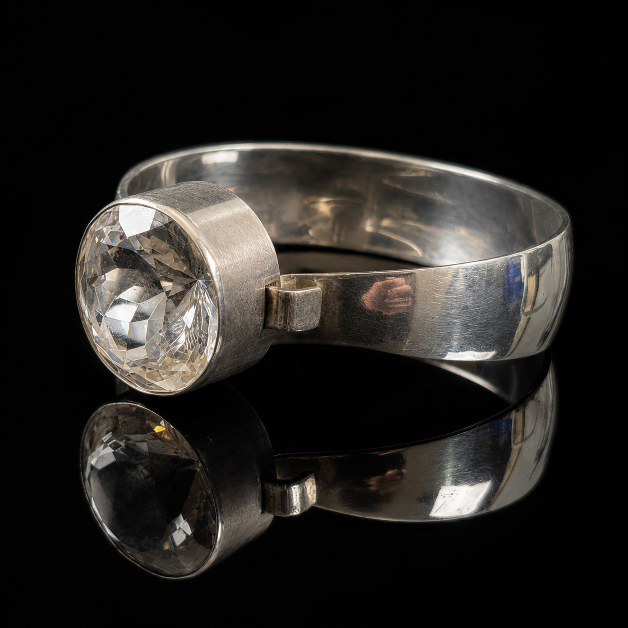 N.E. From Denmark Scandinavian Sterling Silver Rock Crystal Bracelet 37g