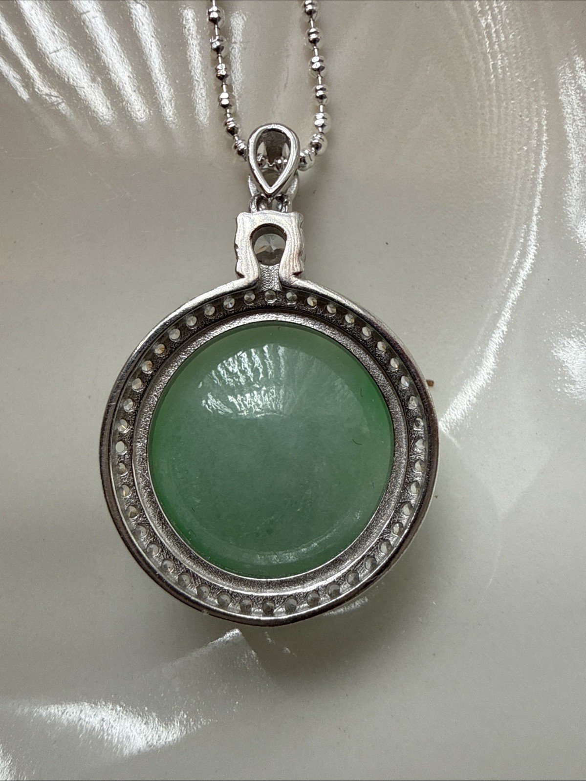 Certified Grade A Natural Jadeite Green Sterling Silver Pendant