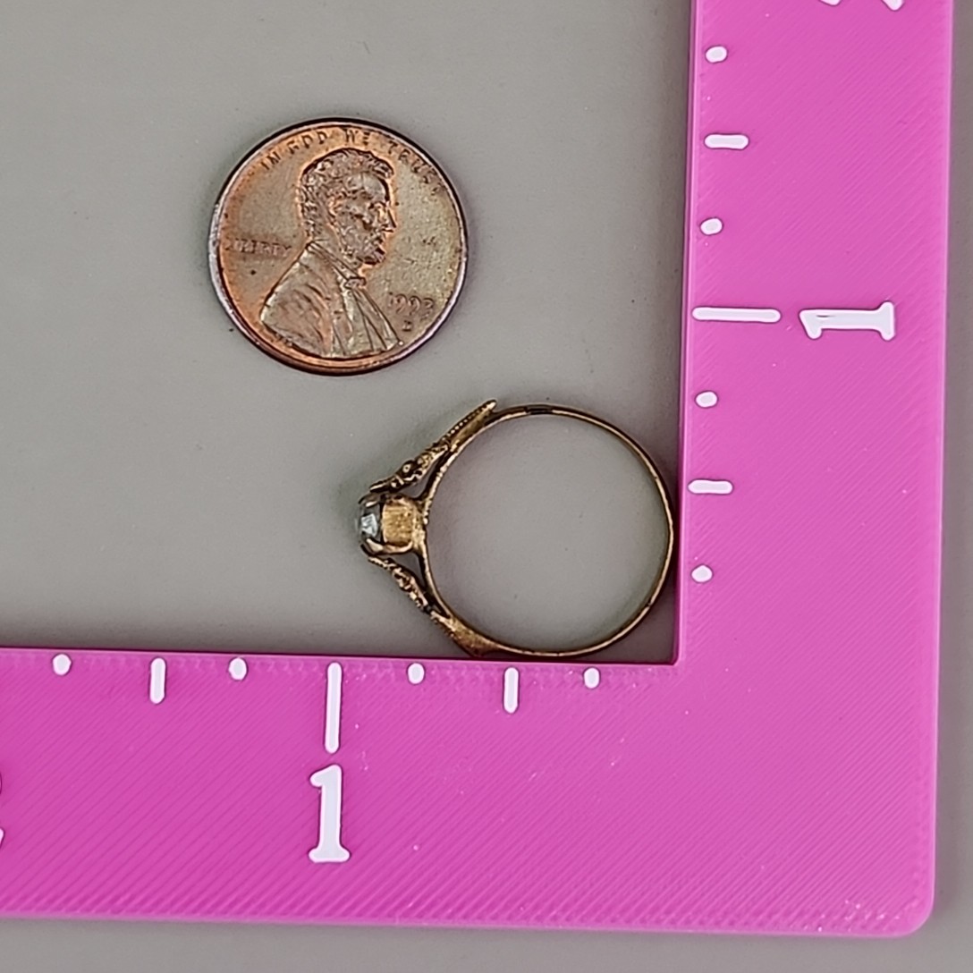 Antique Paste Stone Ring Victorian Germany Gold Filled 7.25