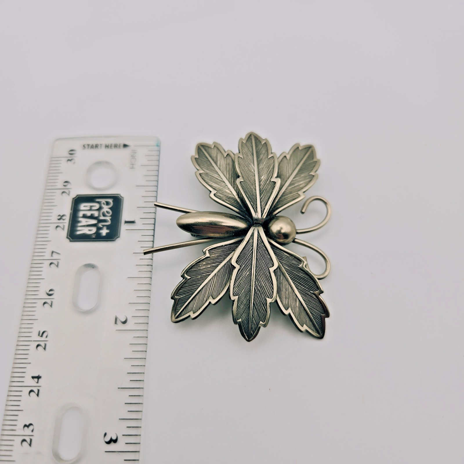 Bell Trading Post 1950s Butterfly Brooch Nickel Silver Vintage Signed Pin MCM