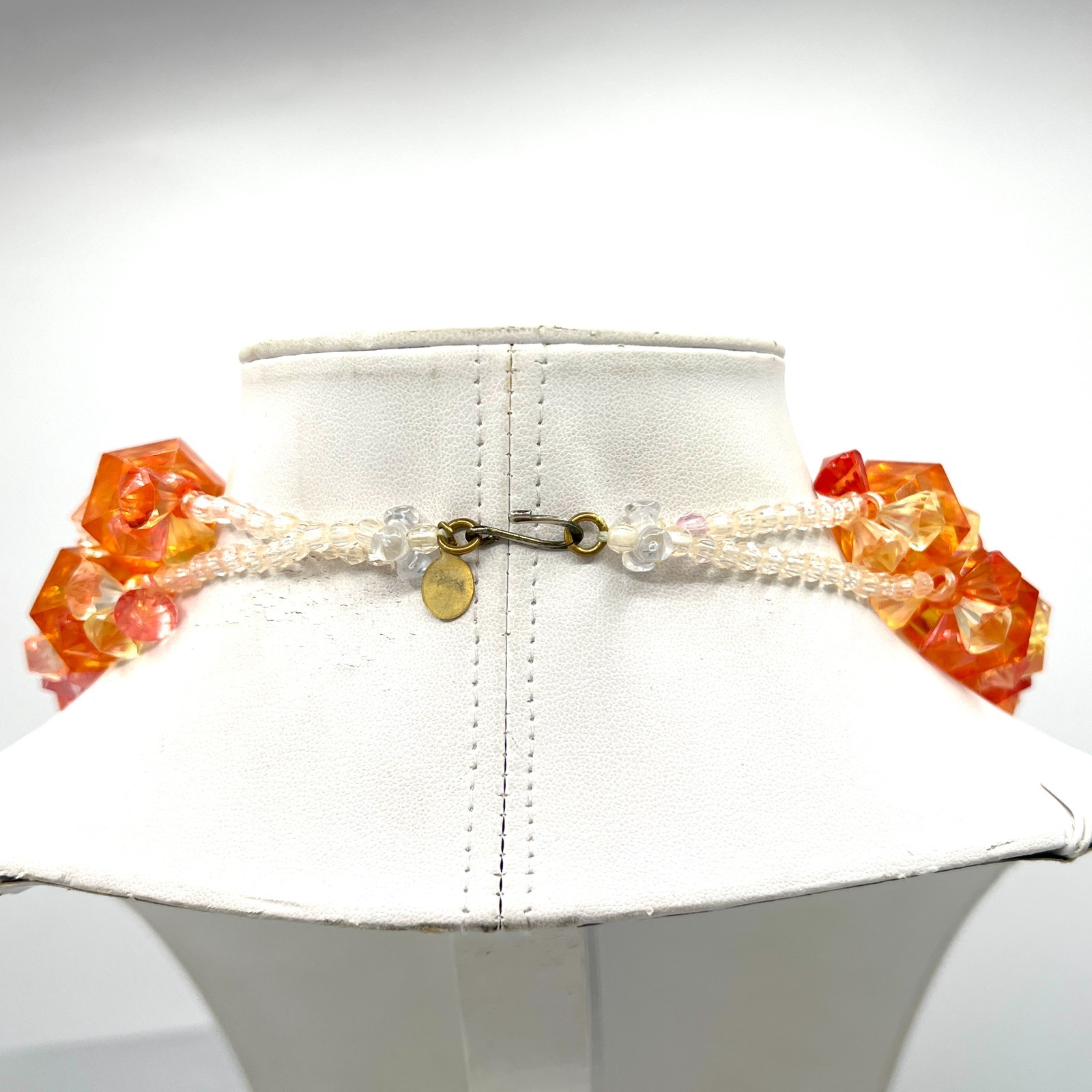 Anka Vintage Lucite Sorbet Bead Necklace 2 Strand Signed