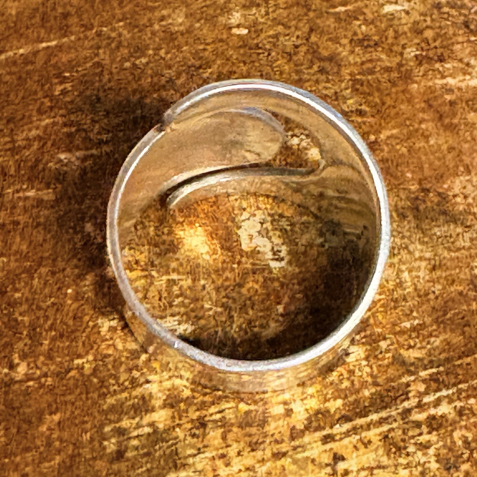 Dominique Dinouart Ring Size 10 Sterling Silver Hammered Modernist Style Vintage