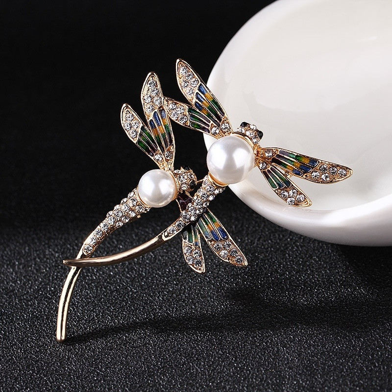 Dragonfly Brooch Large Couple Flying Insect Dragonfly Pin Women Men Jewelry Gift