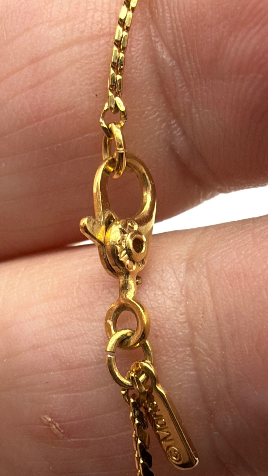 Vintage Monet Necklace 20″ Gold Tone Flat Snake Chain w/ Sister Clasp
