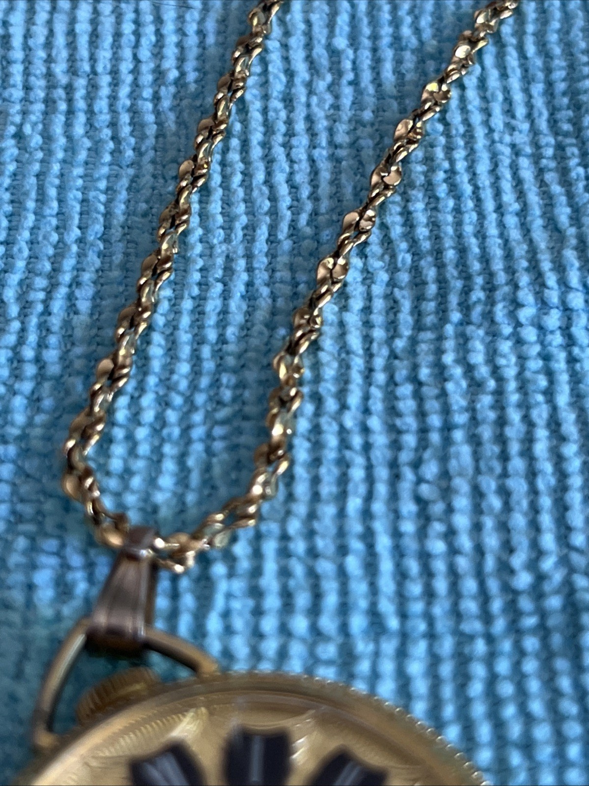 Vintage Lucerne Swiss Made Gold-Tone Pendant Watch 1 Jewel Manual Winding Works