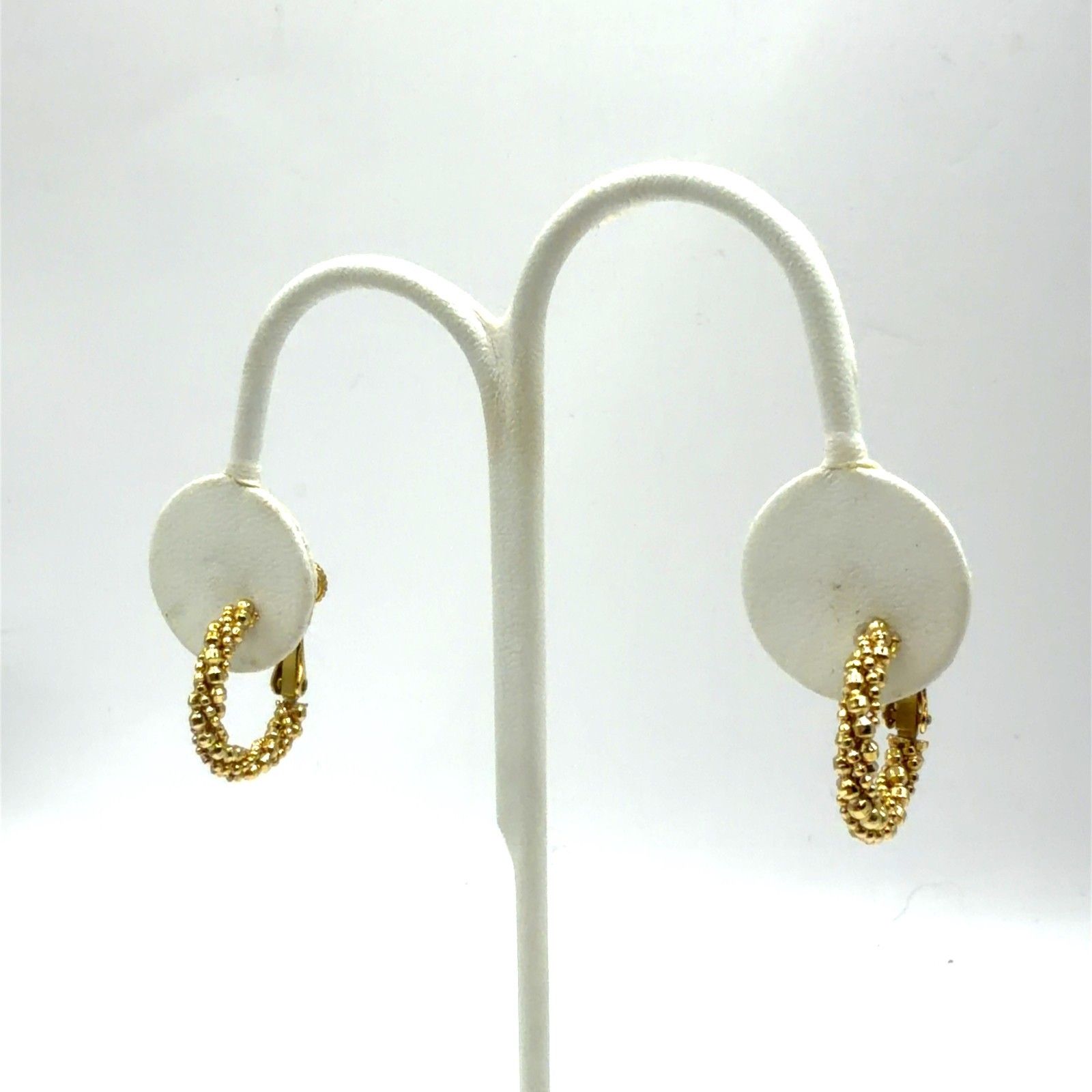 Vintage Napier Woven Rope Adjustable Clip on Gold Tone Earrings