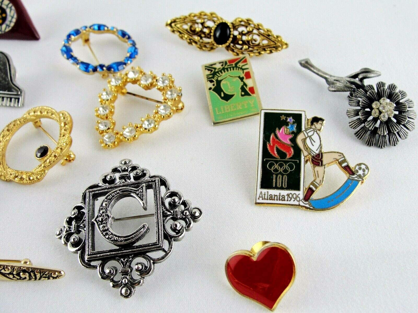 Vintage Costume Jewelry 1970’s to 1990’s Pins & Brooches Many Avon Pieces