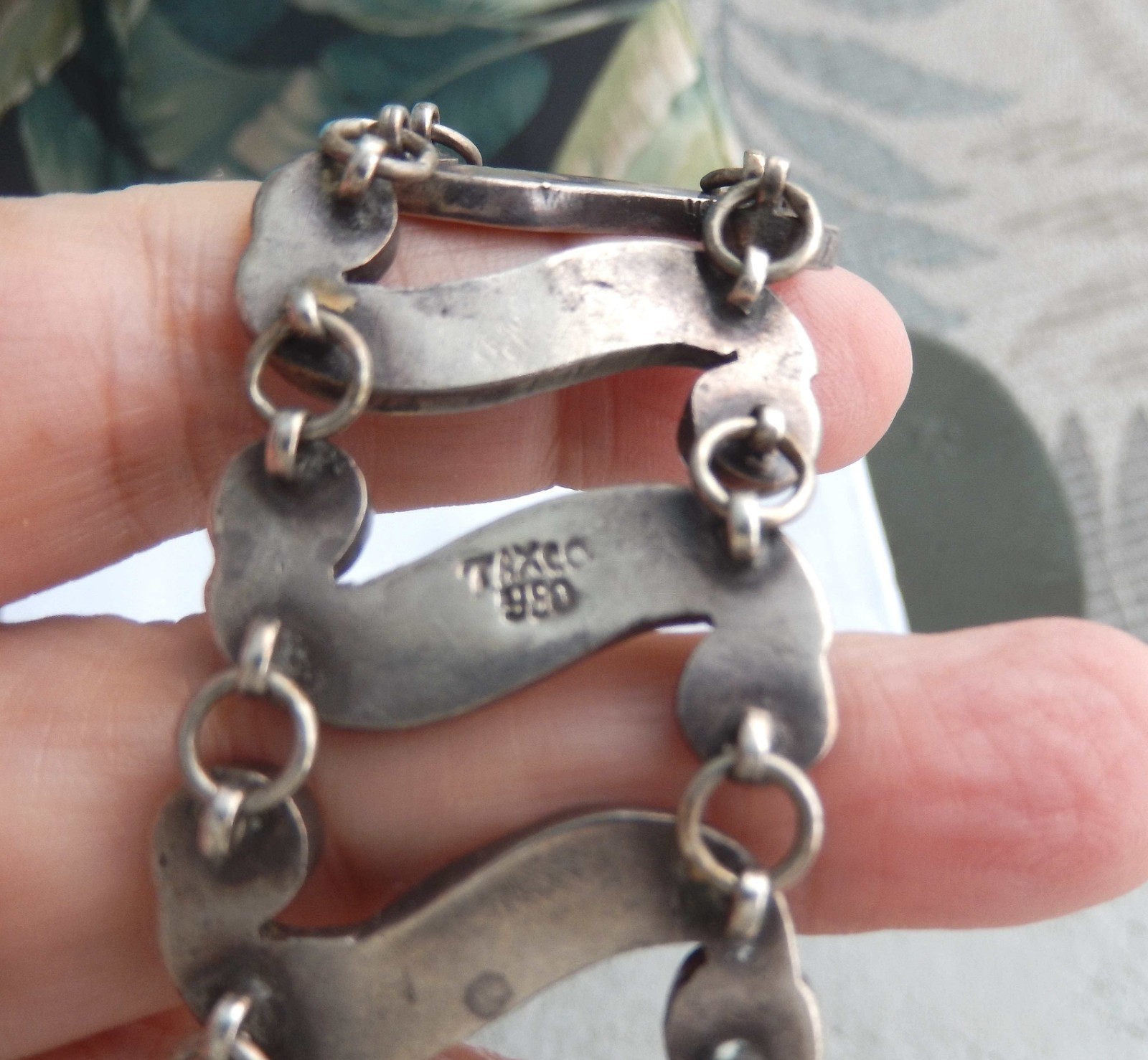 Deco Taxco 980 Silver Bracelet w/ Abalone 98% Silver