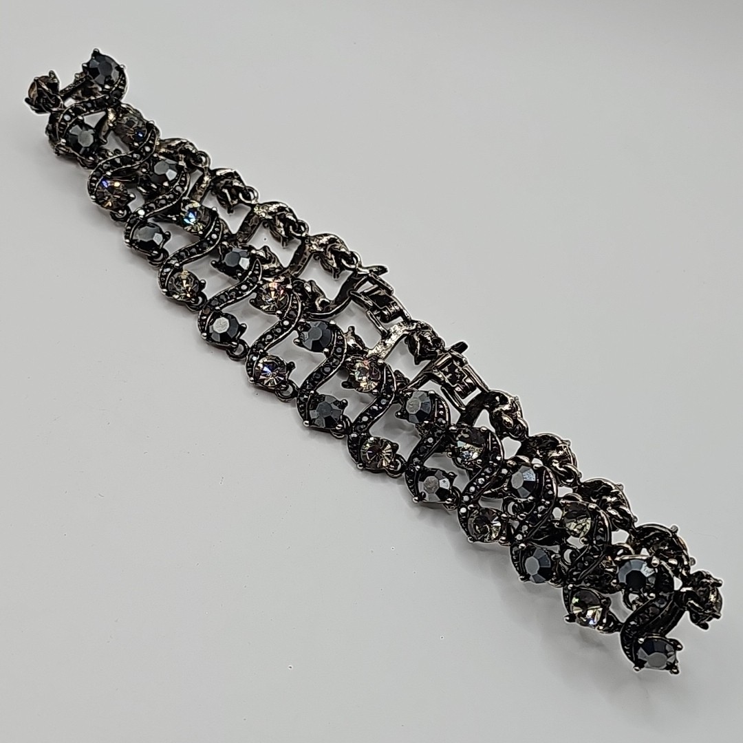 Choker Black & White Rhinestones Goth & Glitz & Glamor 14 Inch