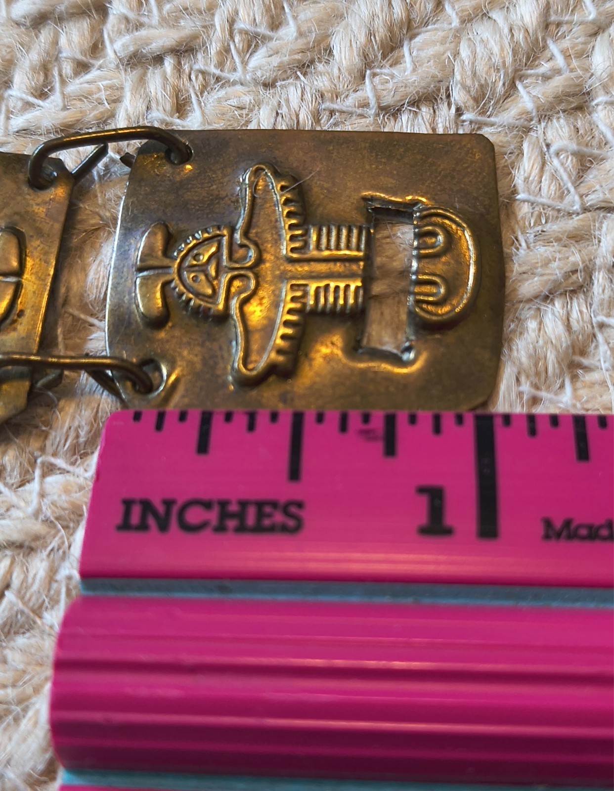 Vintage MCM Brass Link Necklace or Belt Brutalist Modernist