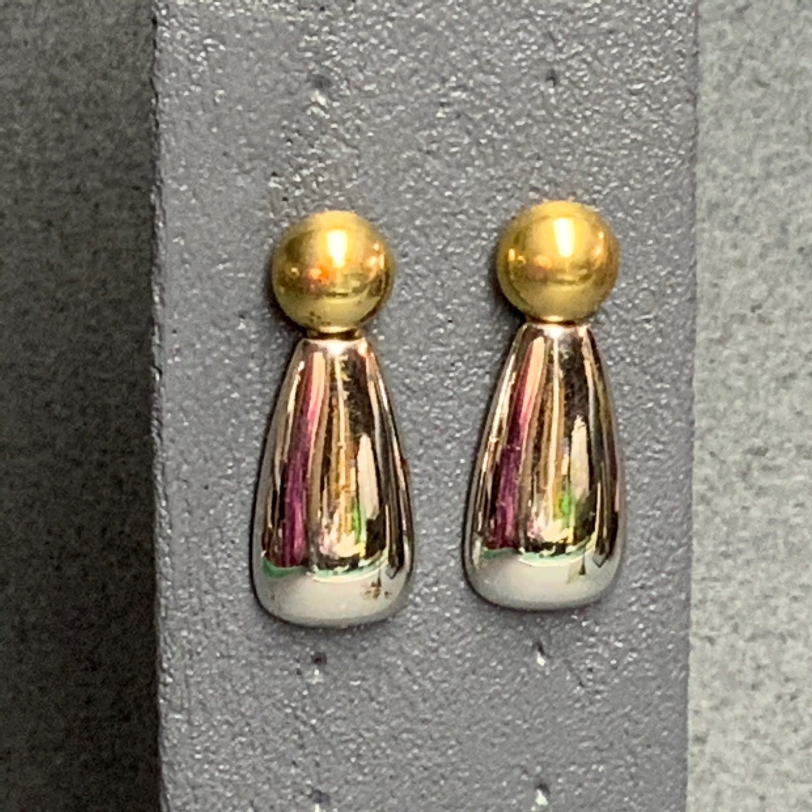 Drop Dangle Pierced Earrings 2 In As Is Gold Silver Classic Vintage Retro Glam