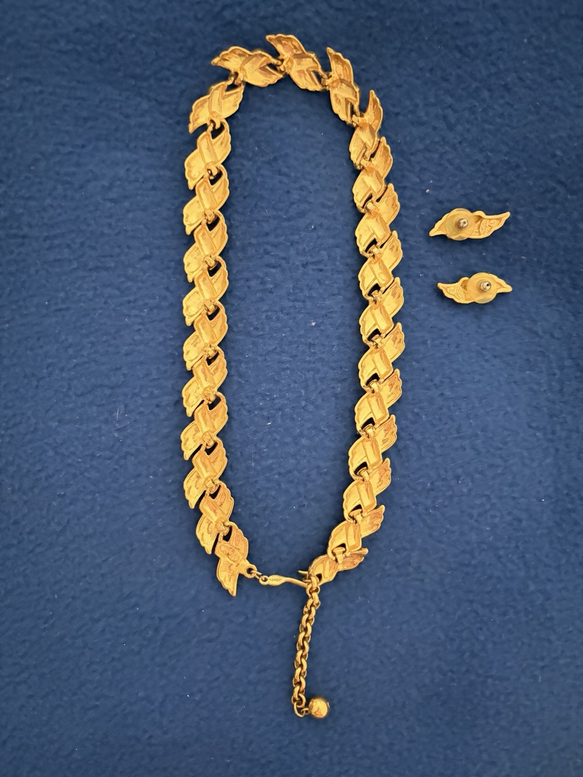 Napier Goldtone Necklace and Pierced Earrings Set
