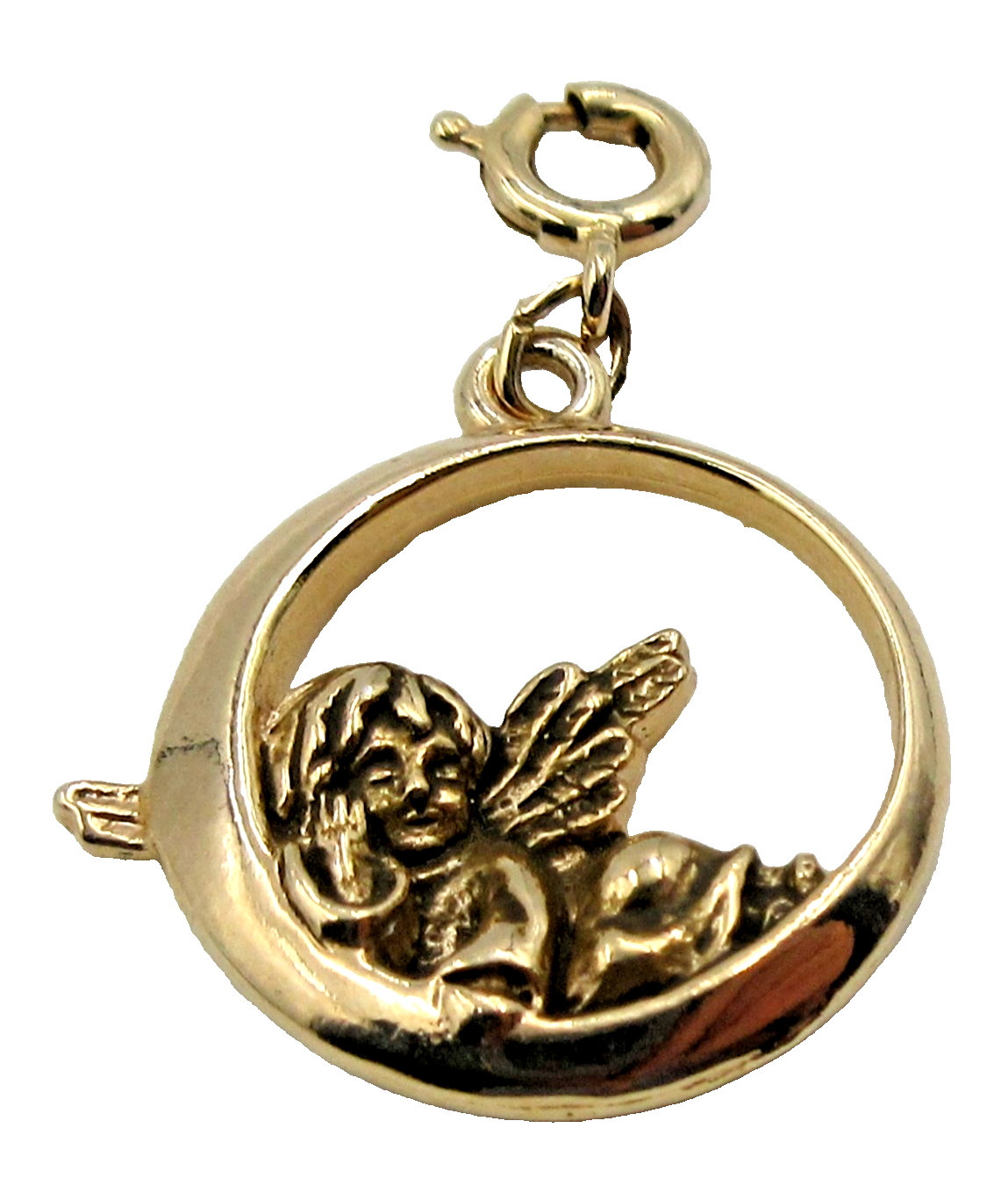 VTG SIGNED SARAH Coventry 1980 L.E. CHERUB ANGEL CHARM for bracelet gold tone
