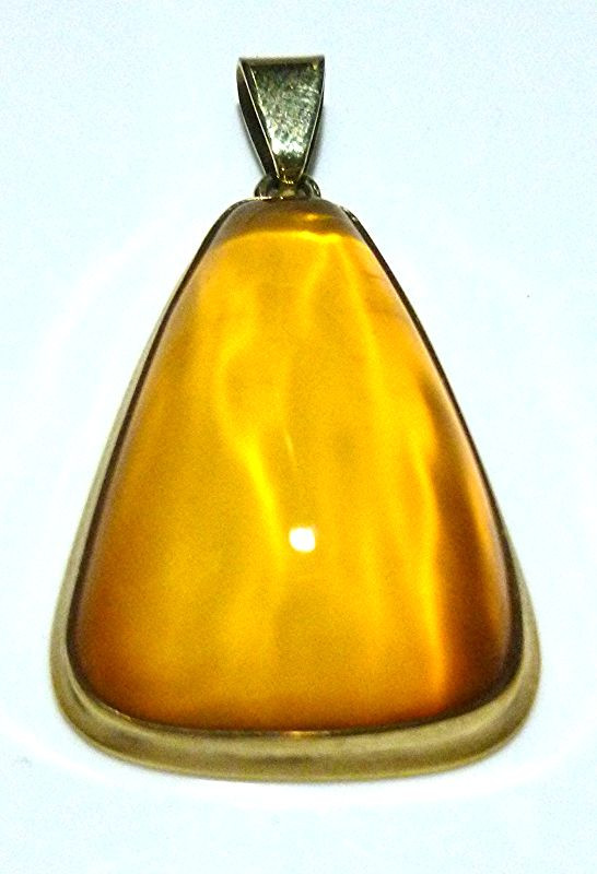 ANTIQUE OLD 333 8K GOLD HONEY AMBER BALTIC WOMENS ESTATE NECKLACE PENDANT