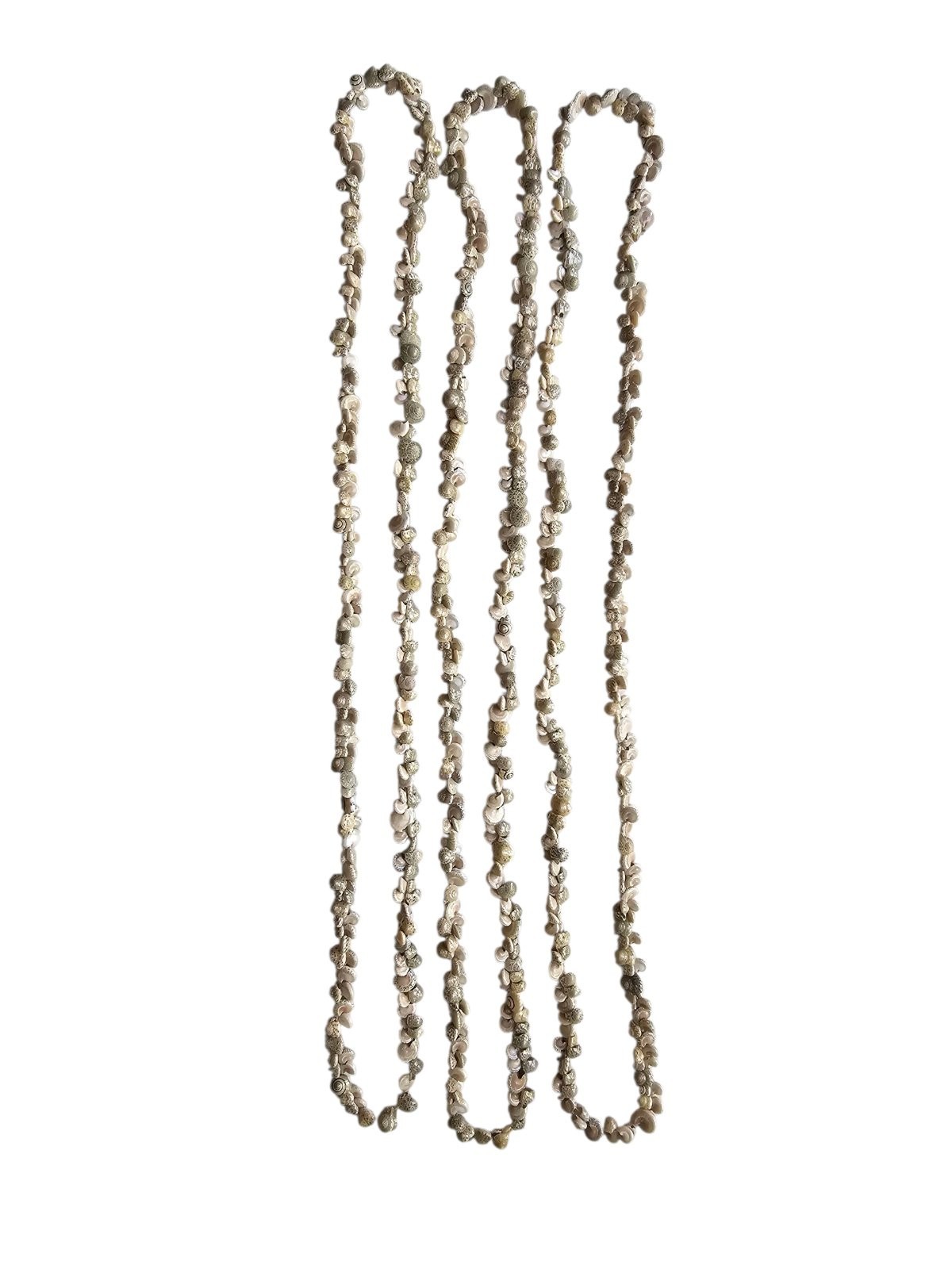 Beige Umbonium Hawaiian Snail Shell Lei Necklace 10 mm 39 in