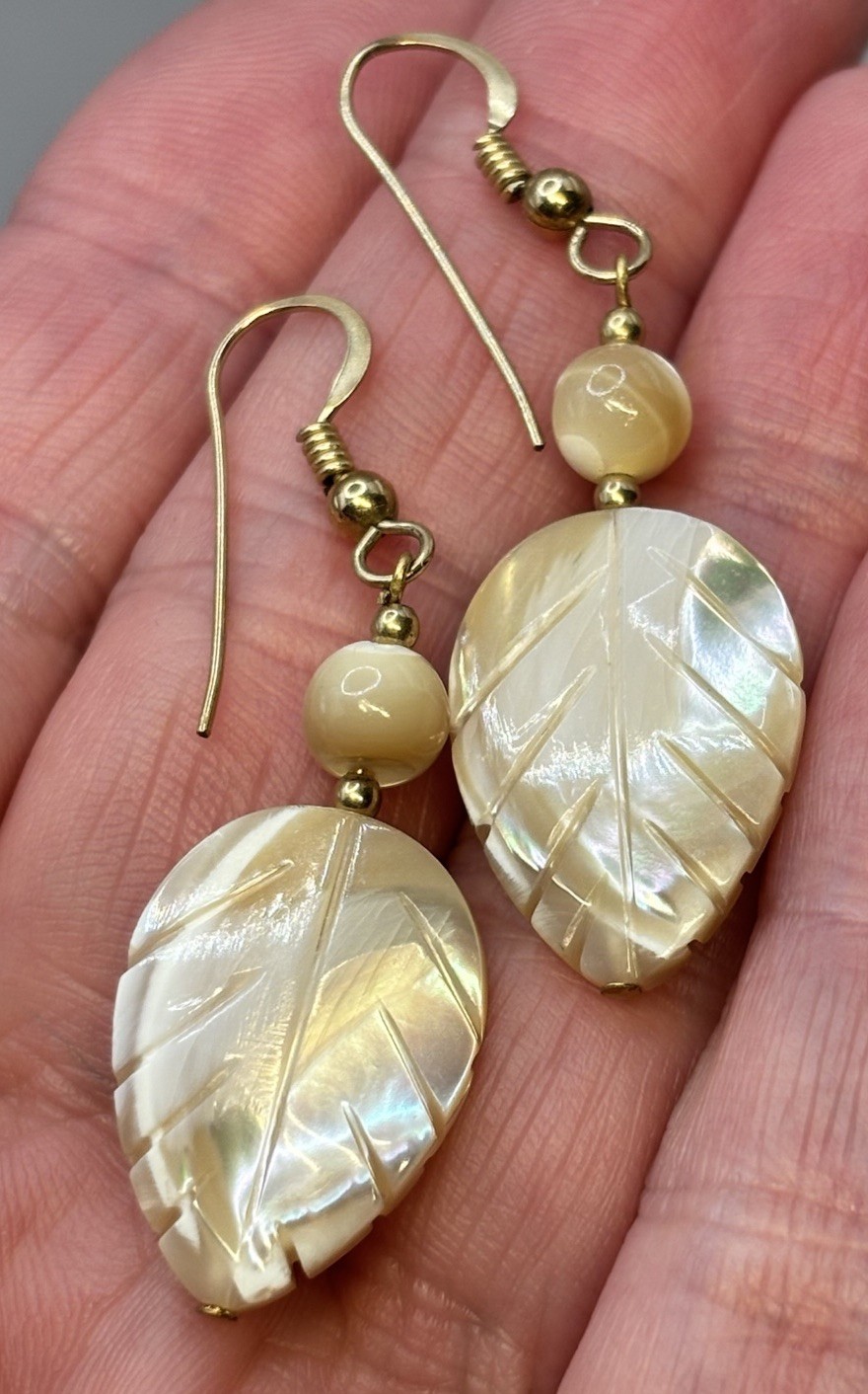 Earrings Lot MOP Shell Acrylic Hook Dangle Seashell Leaf Fish