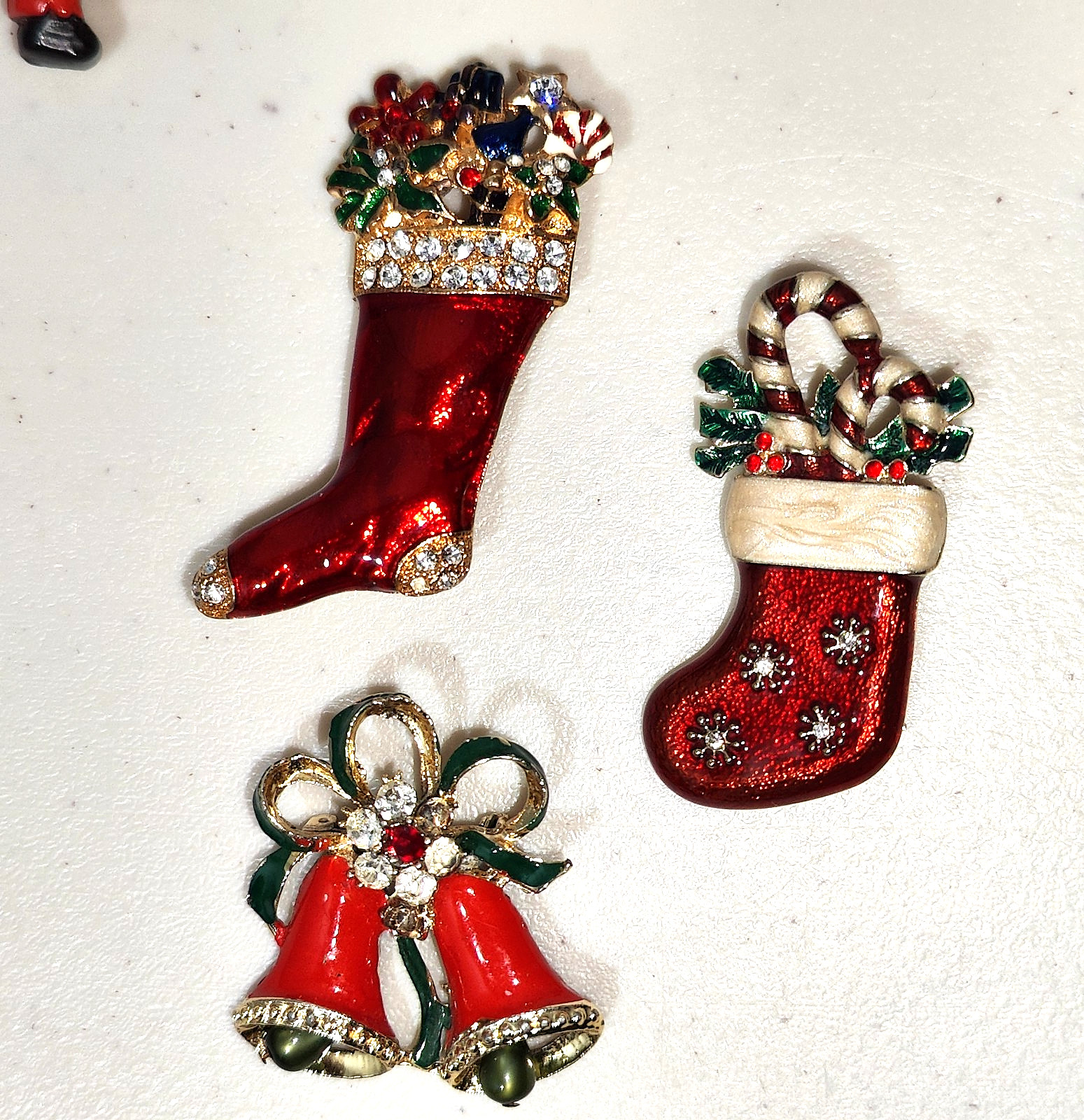 6 VTG Holiday Pins Brooches Hallmark Snow Buddies Drummer Boy Soldier Rhinestone