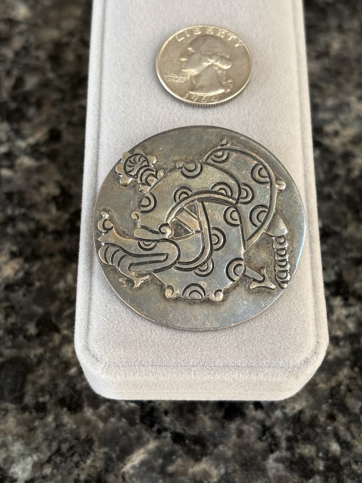 Vintage William Spratling 980 Sterling Silver Quetzalcoatl Dragon Brooch Mexico