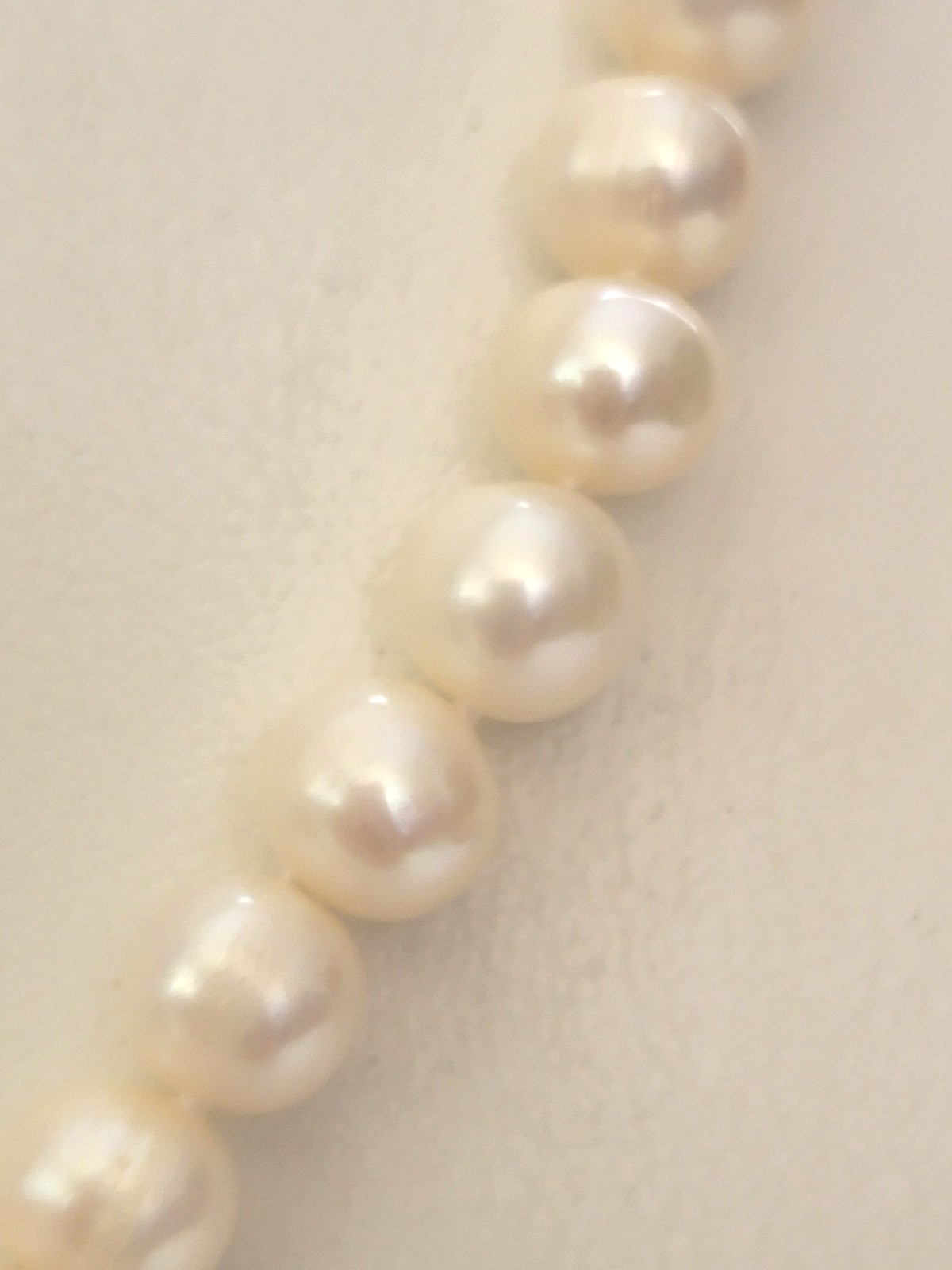 Vintage Hand Knotted Freshwater Pearls Copper Ball Box Clasp Necklace 16.5″ L