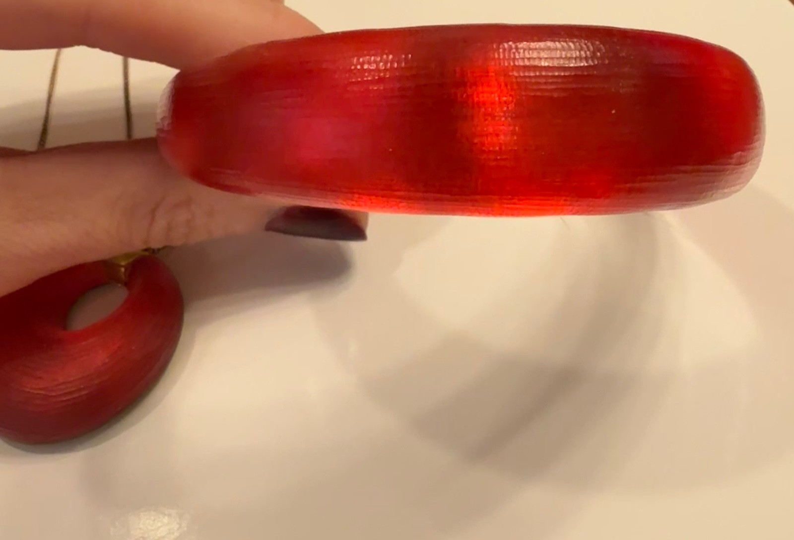 Vintage Alexis Bittar Hand Carved Red Lucite Necklace Bracelet